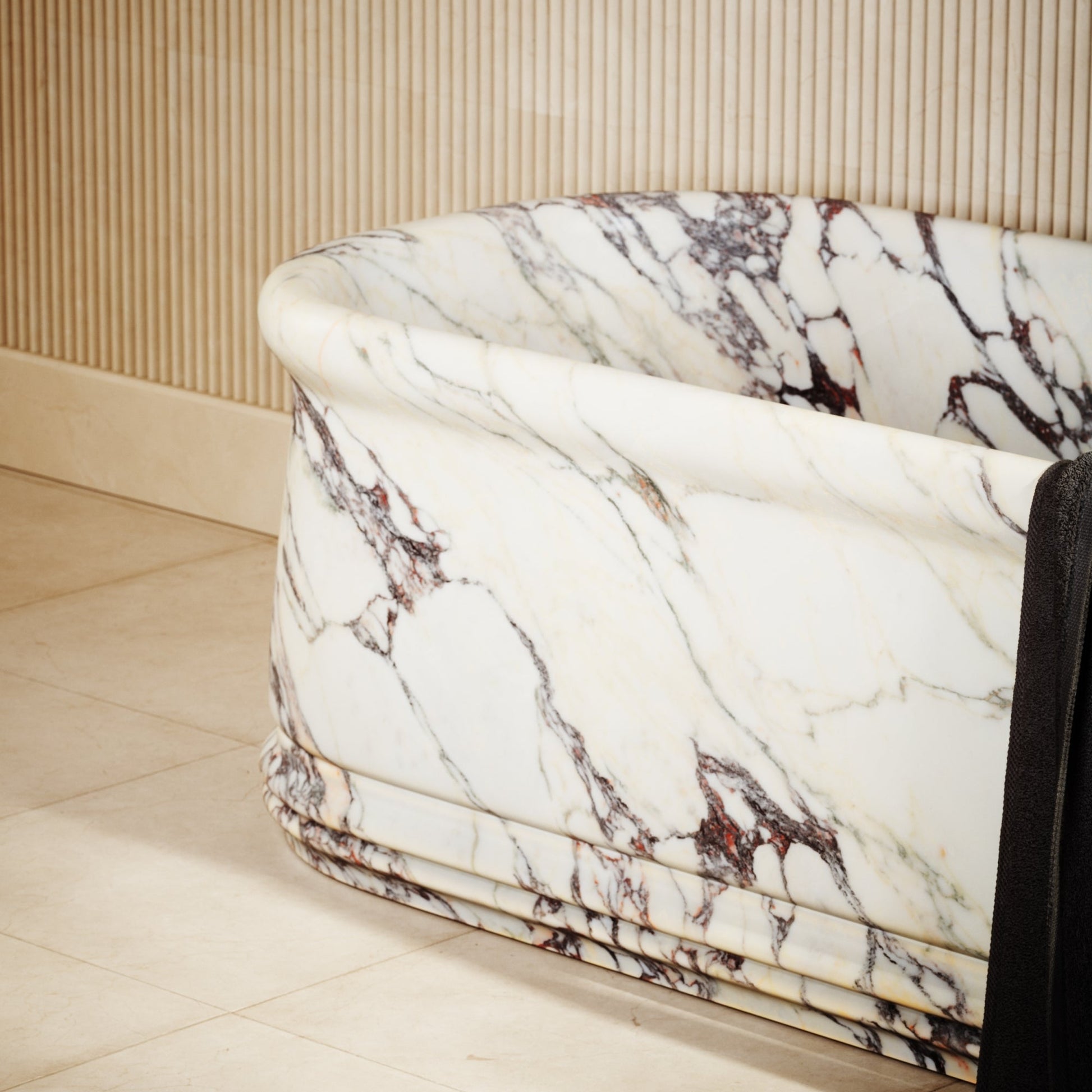 Grandeur Calacatta Viola Marble Freestanding Bath 1500mm