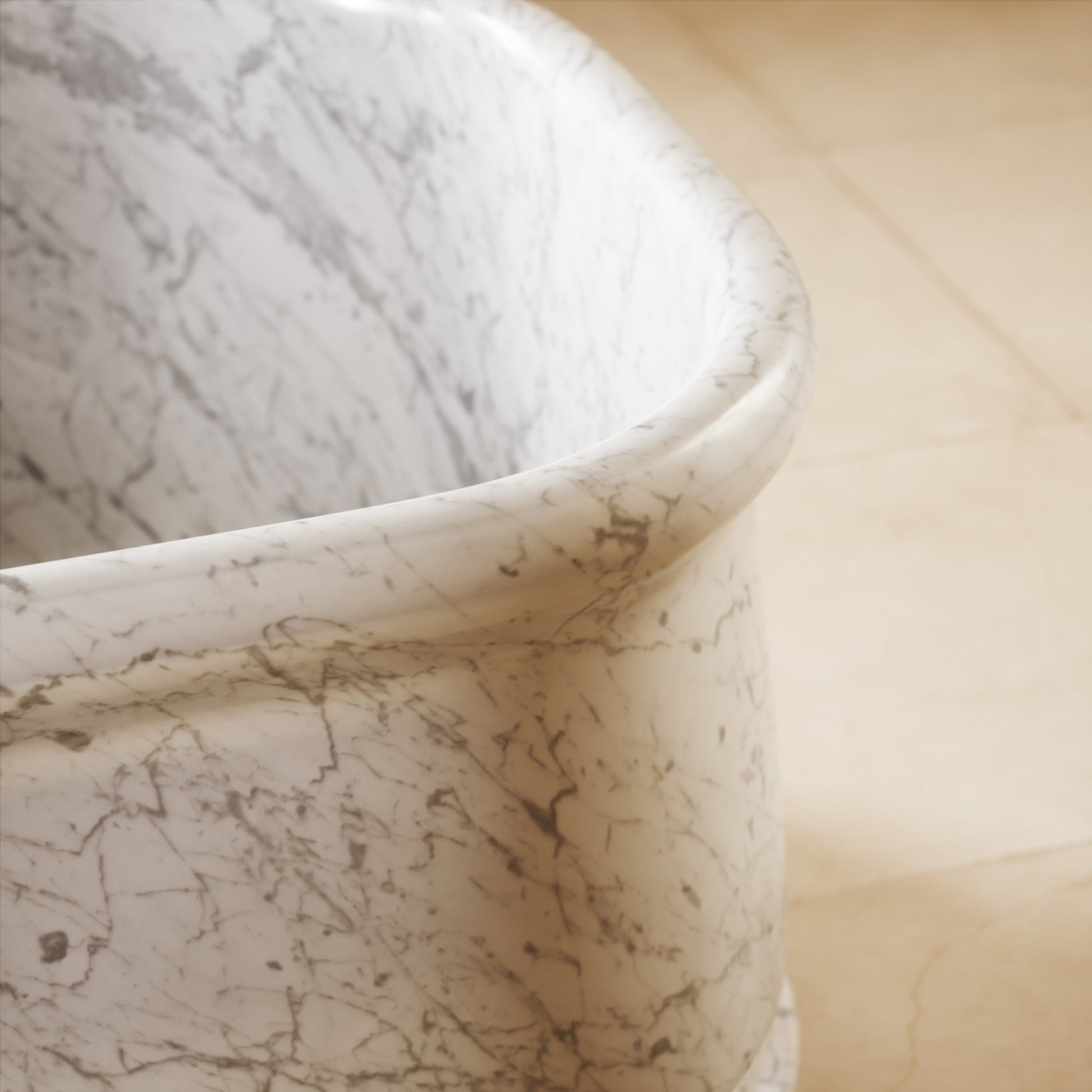 Grandeur Carrara Marble Freestanding Bath 1780mm