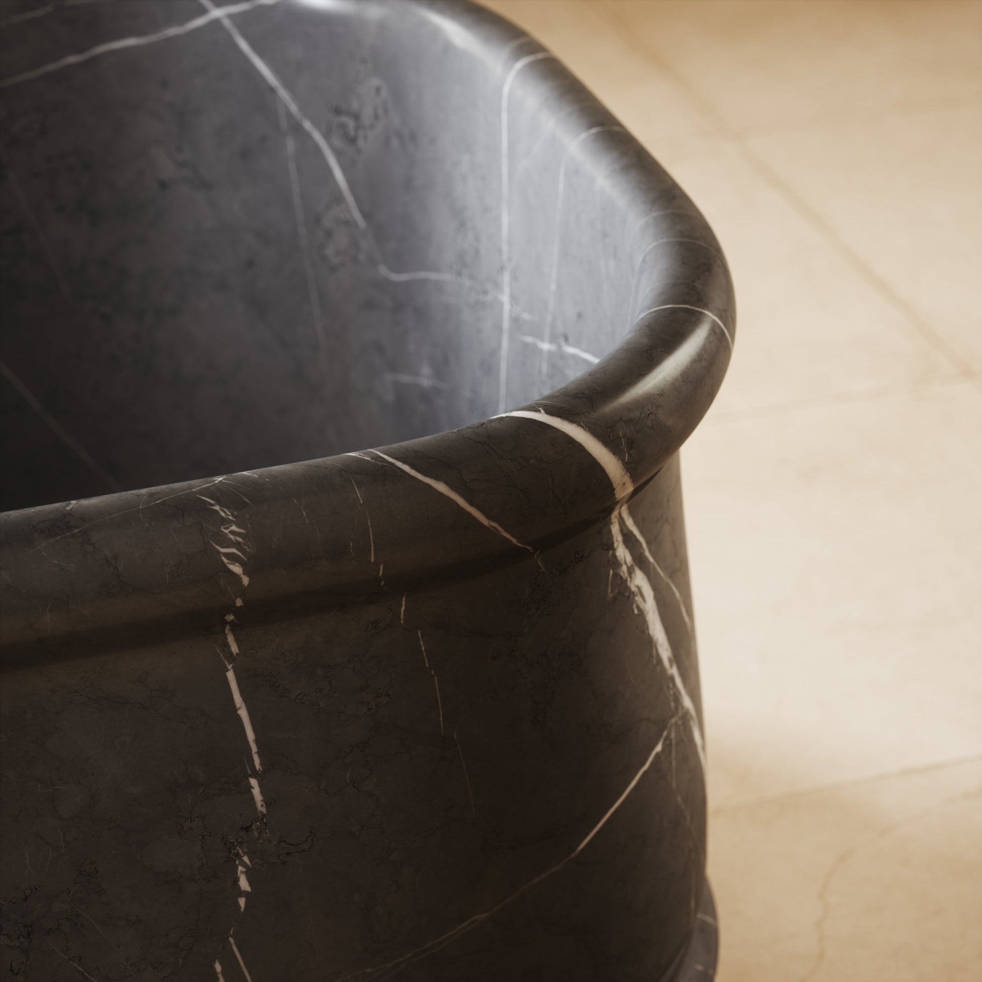 Grandeur Pietra Grey Marble Freestanding Bath 1780mm