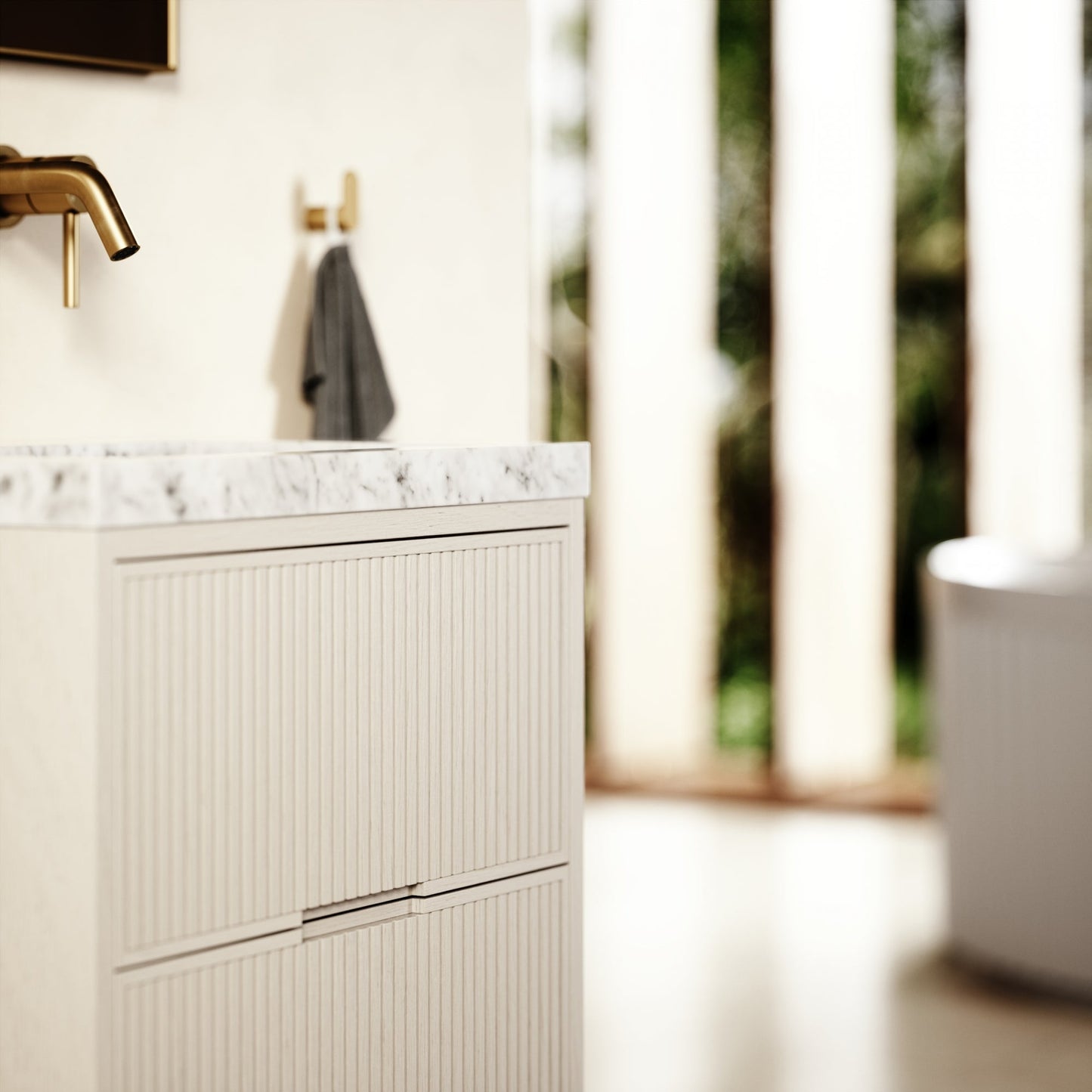 Harrington Velvet Beige Vanity Unit 600-1200mm
