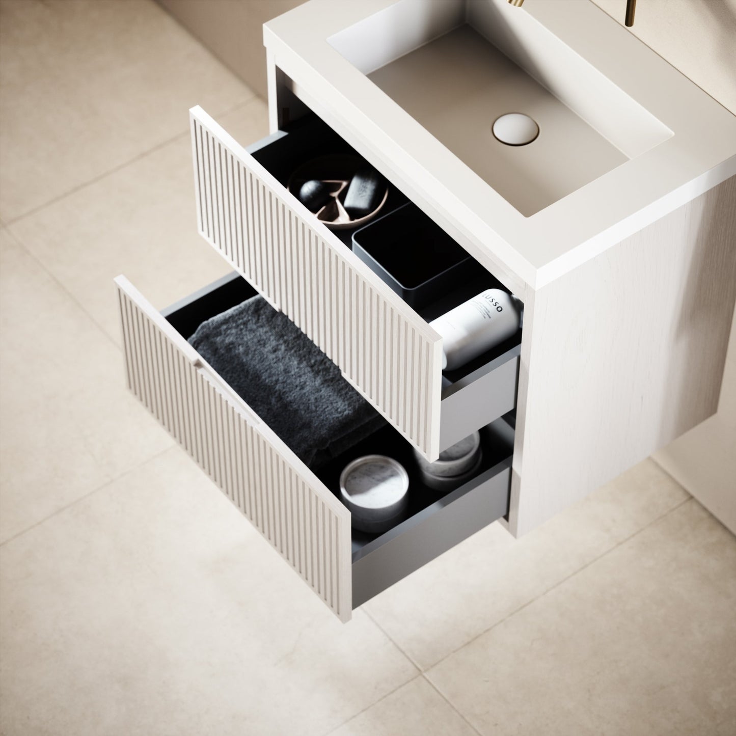 Harrington Velvet Beige Vanity Unit 600-1200mm