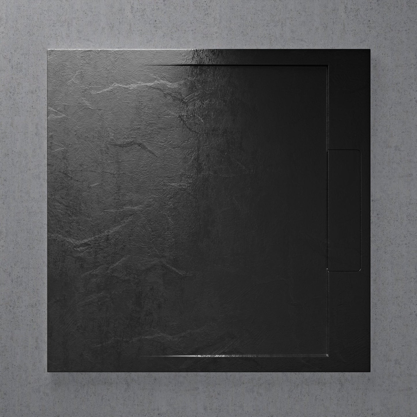 Infinity Stone Shower Tray & Waste Matte Black (ALL SIZES)