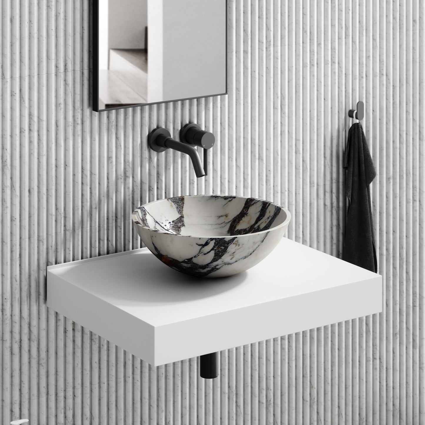 Italia Calacatta Viola Marble Countertop Basin 400mm