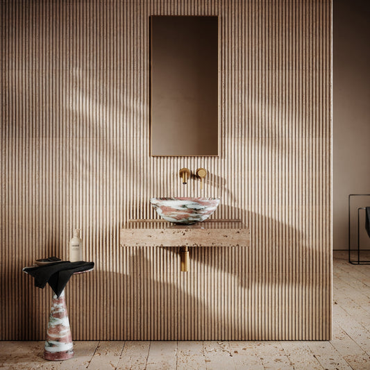 Italia Rosa Norwegian Marble Countertop Basin 400mm