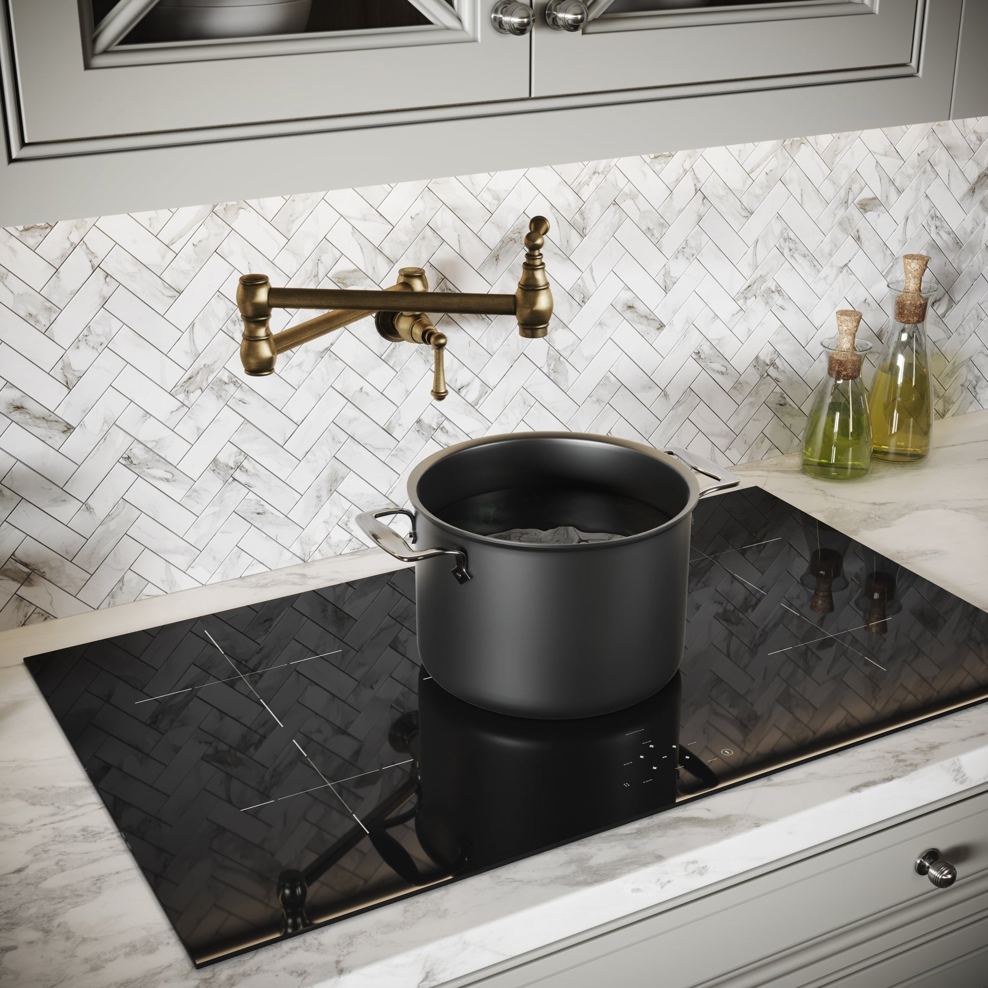 Kempton Traditional Kitchen Pot Filler Tap Aged Bronze