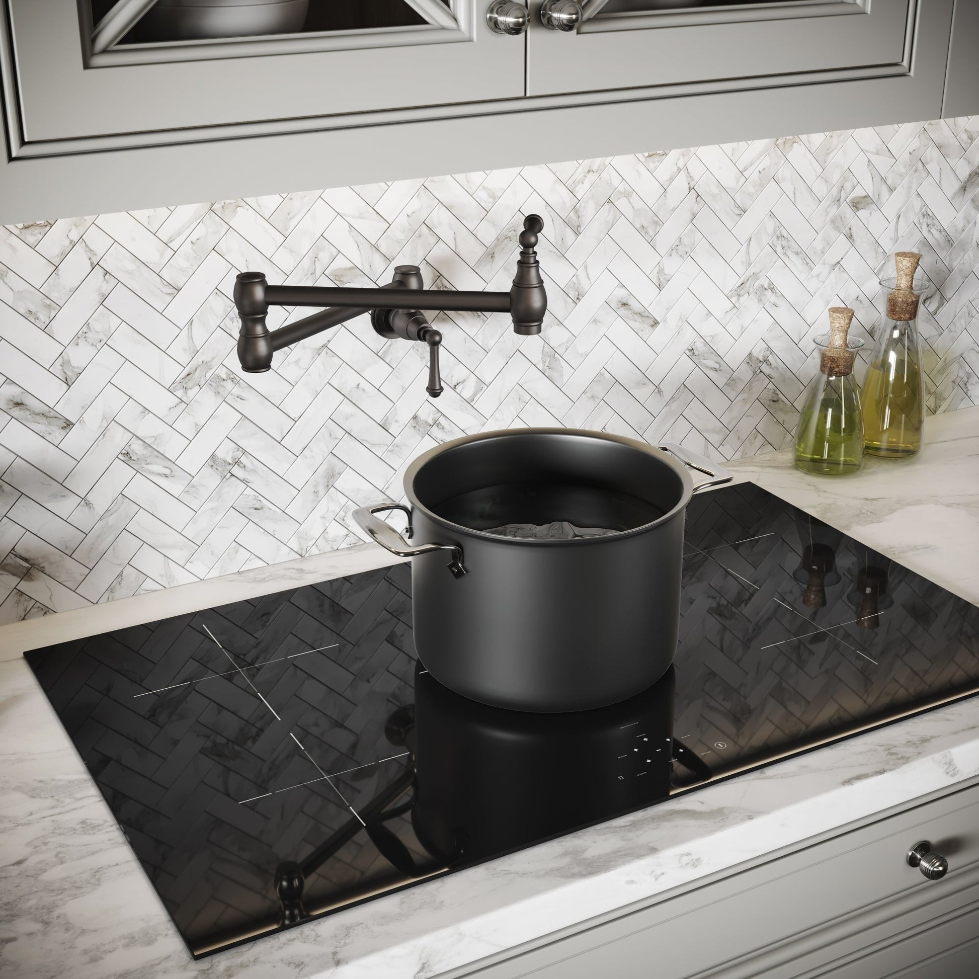 Kempton Traditional Kitchen Pot Filler Tap Deep Bronze