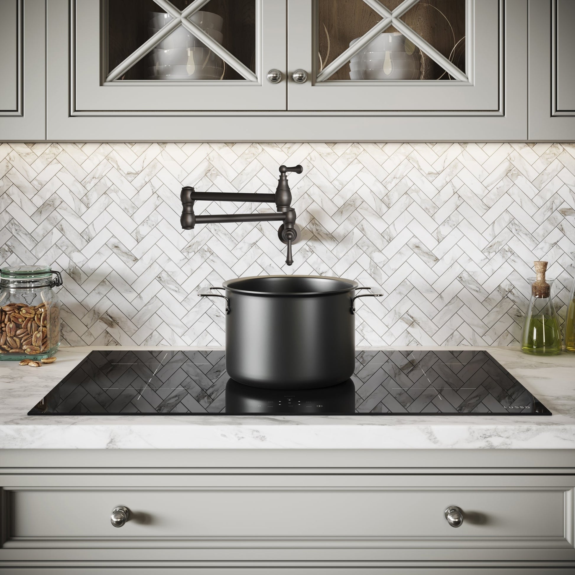 Kempton Traditional Kitchen Pot Filler Tap Deep Bronze