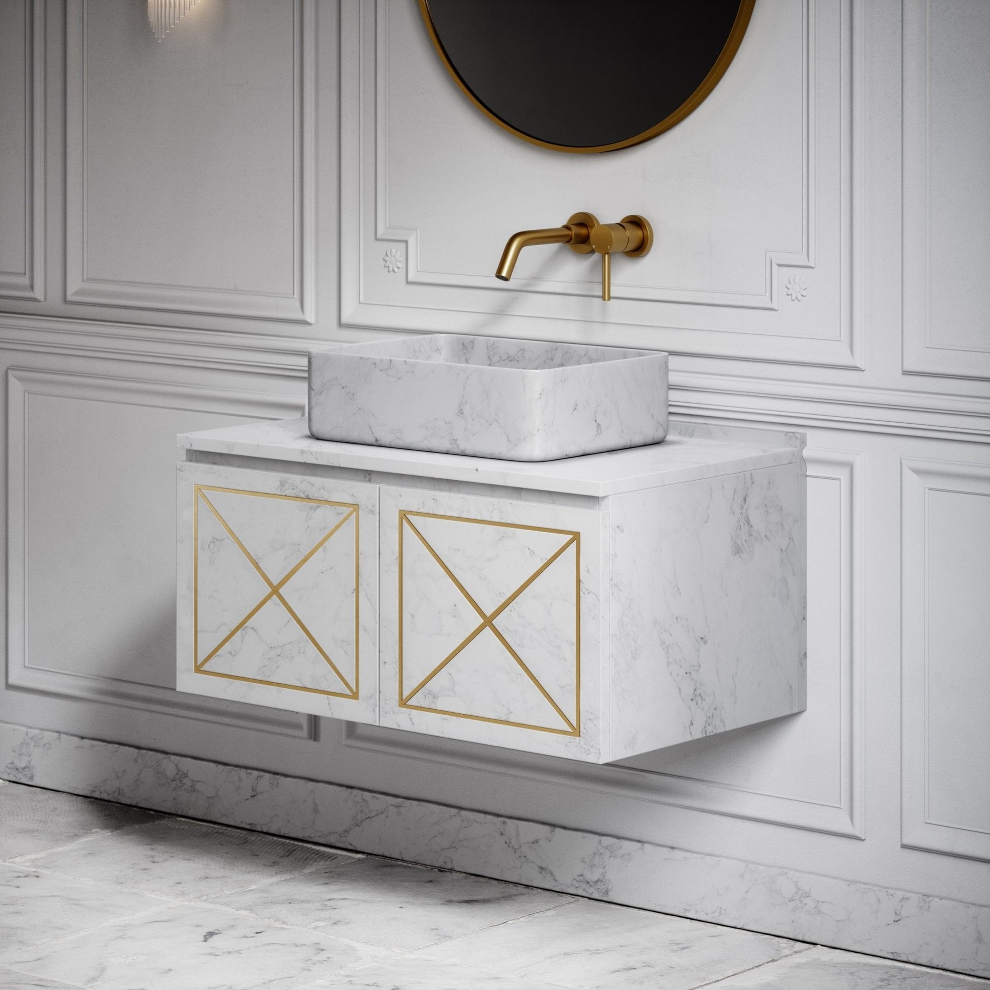 Kudos Carrara Marble Countertop Basin 455mm