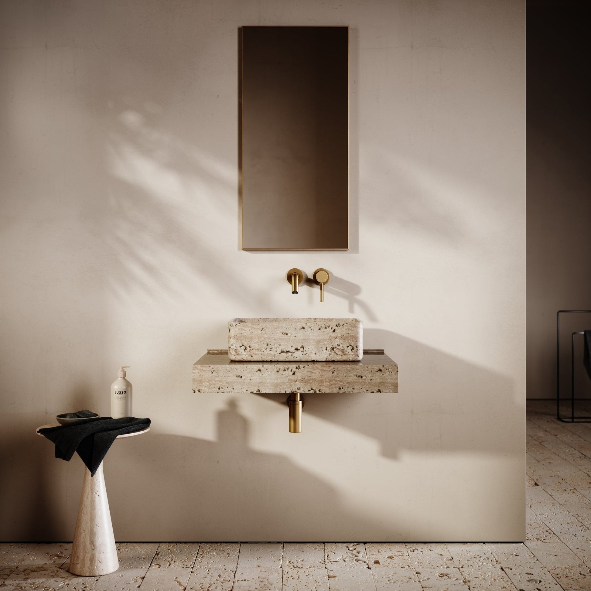 Kudos Travertine Stone Countertop Basin 455mm