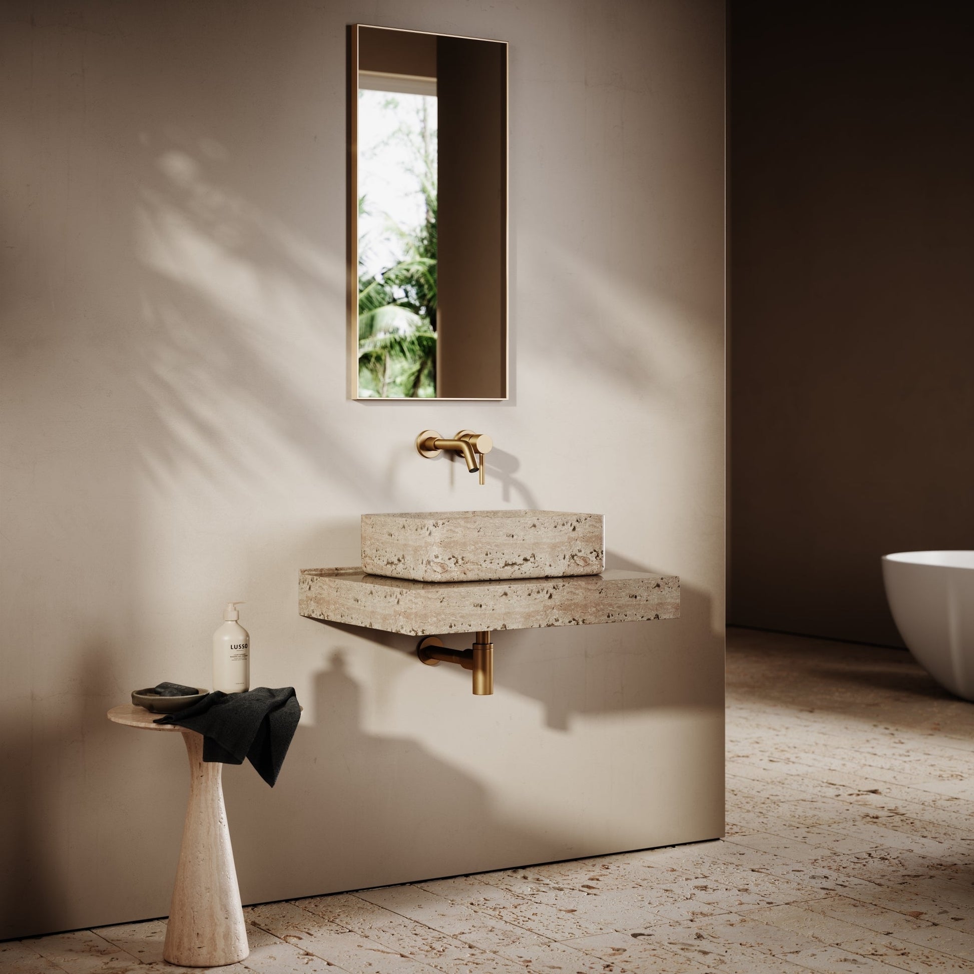 Kudos Travertine Stone Countertop Basin 455mm