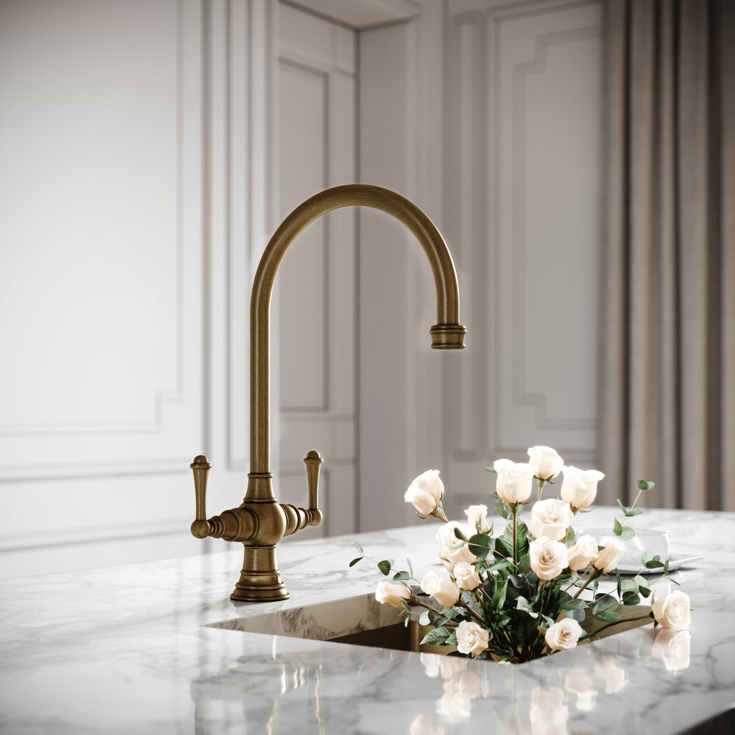 Lambeth Single Hole Traditional Kitchen Tap Aged Bronze