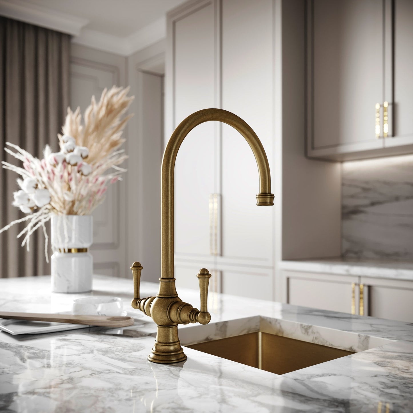 Lambeth Single Hole Traditional Kitchen Tap Aged Bronze