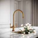 Lambeth Single Hole Traditional Kitchen Tap Brushed Gold