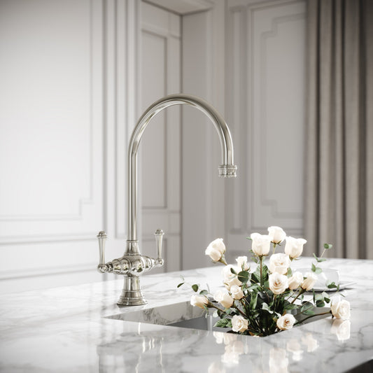 Lambeth Single Hole Traditional Kitchen Tap Polished Nickel
