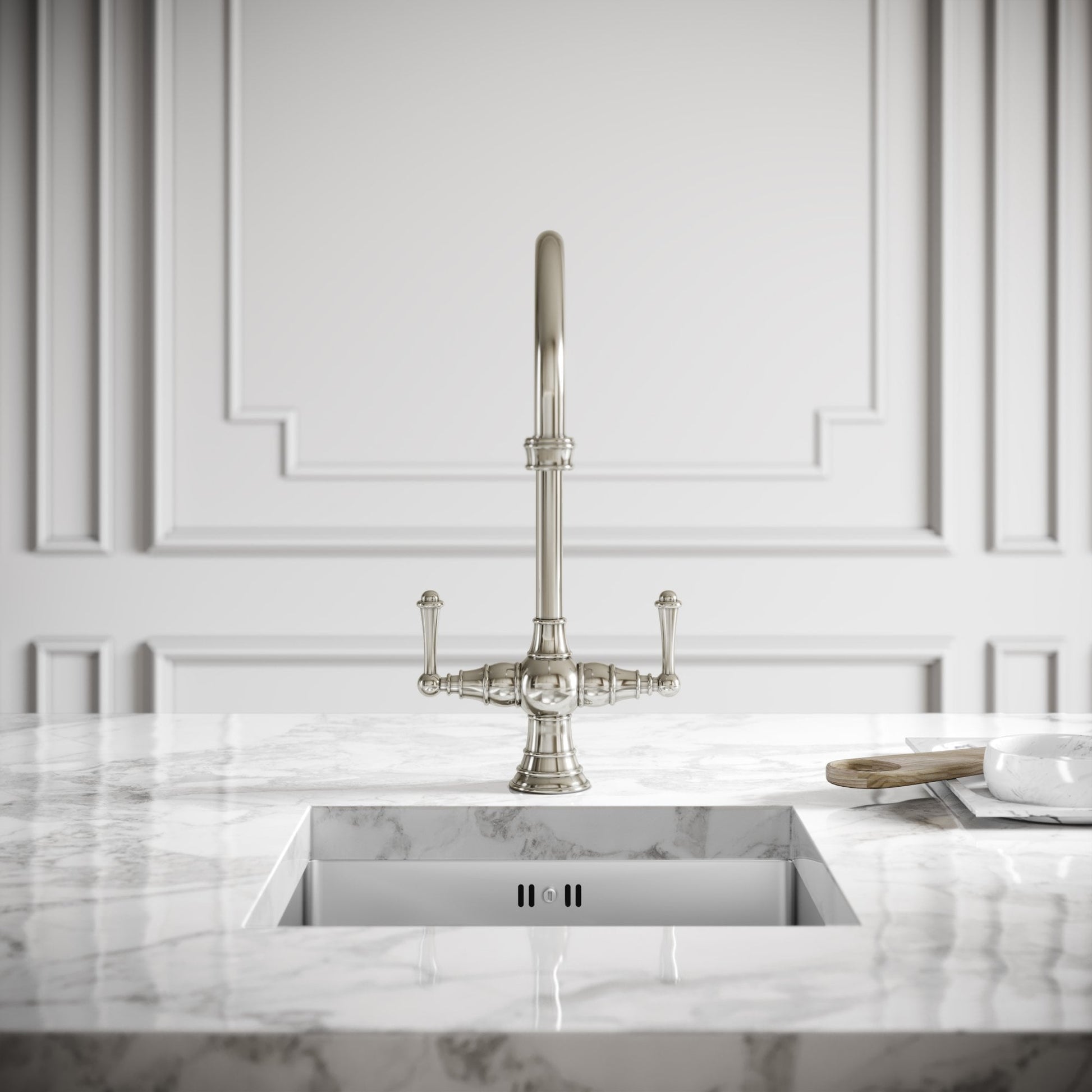 Lambeth Single Hole Traditional Kitchen Tap Polished Nickel