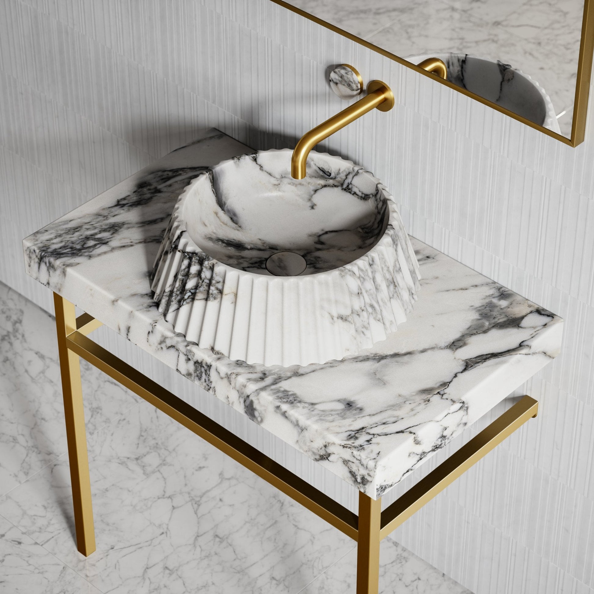 Lamp Arabescato Marble Countertop Basin 450mm