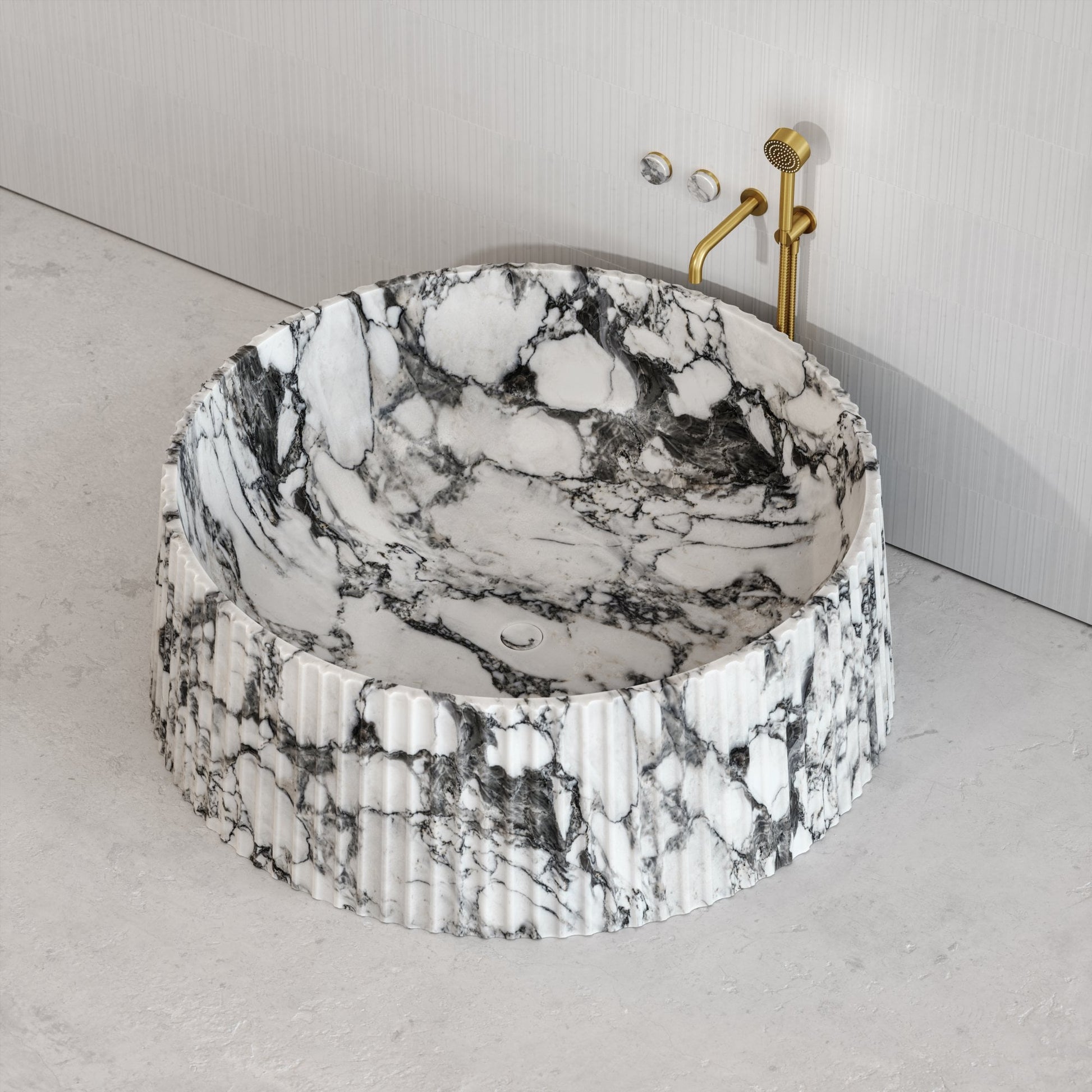 Lamp Arabescato Marble Freestanding Bath 1350mm
