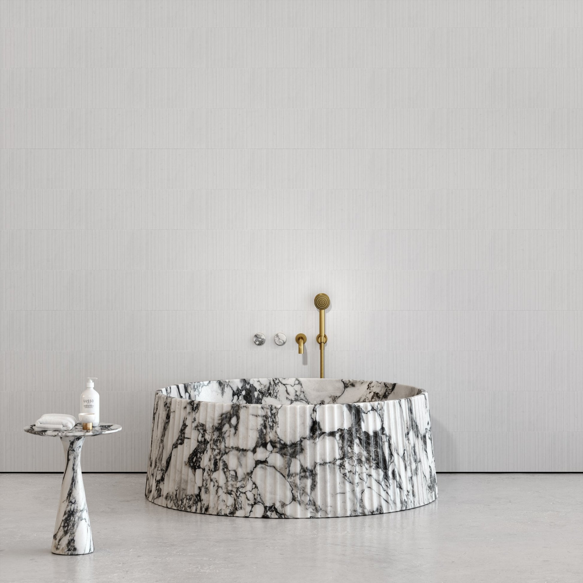 Lamp Arabescato Marble Freestanding Bath 1350mm