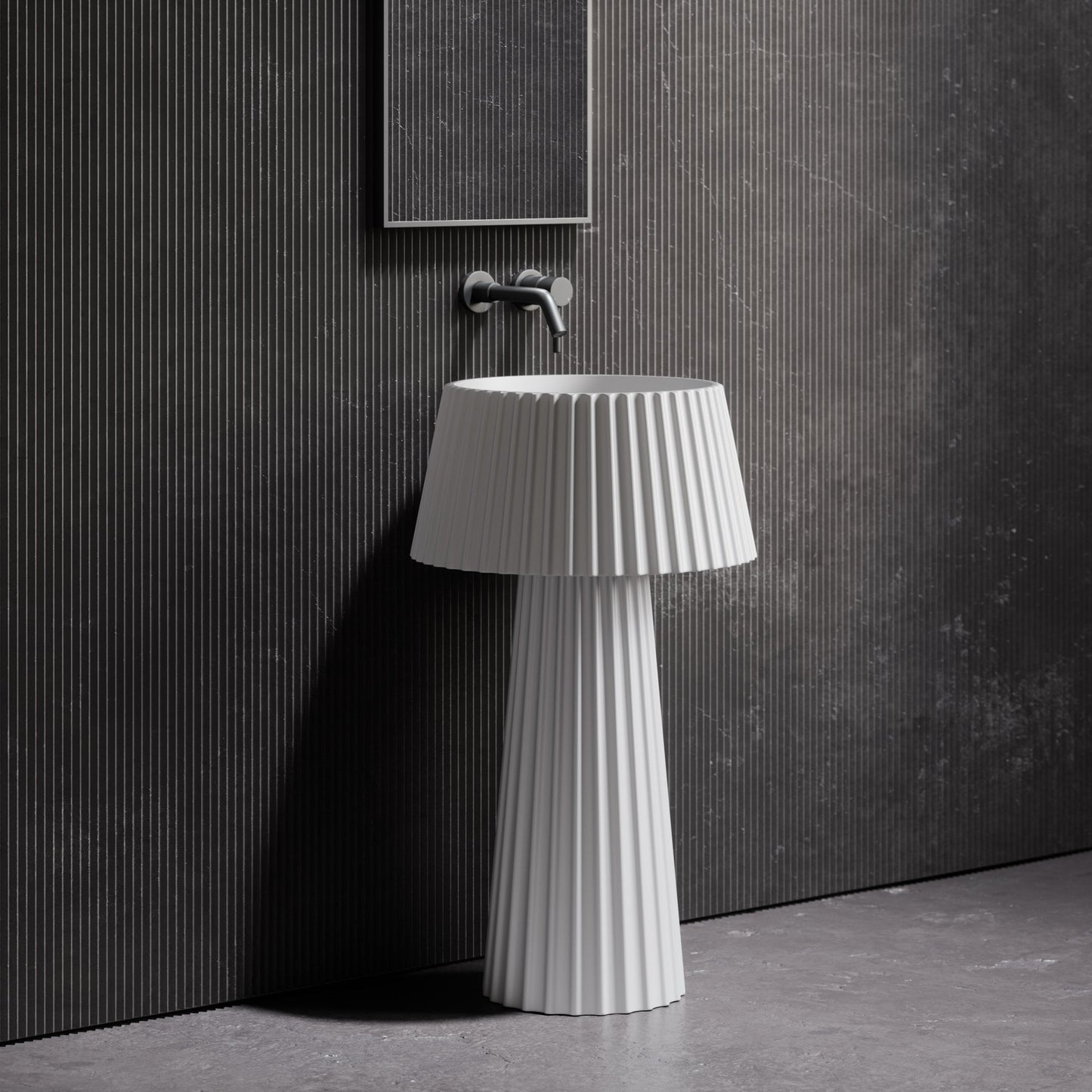Lamp Matte White Stone Pedestal Basin