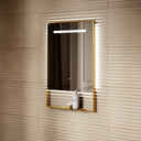 Levante Brushed Gold Mirror With Natural White LED light and Demister 600mm