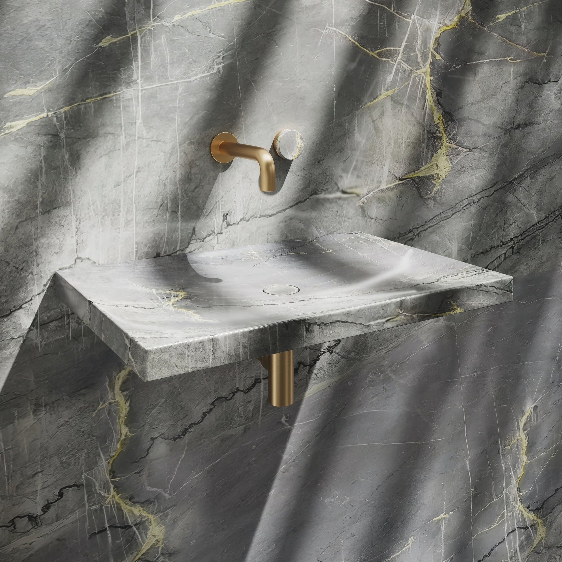 Levitare Amazon Blue Marble Ultra Thin Wall Hung Basin 600mm