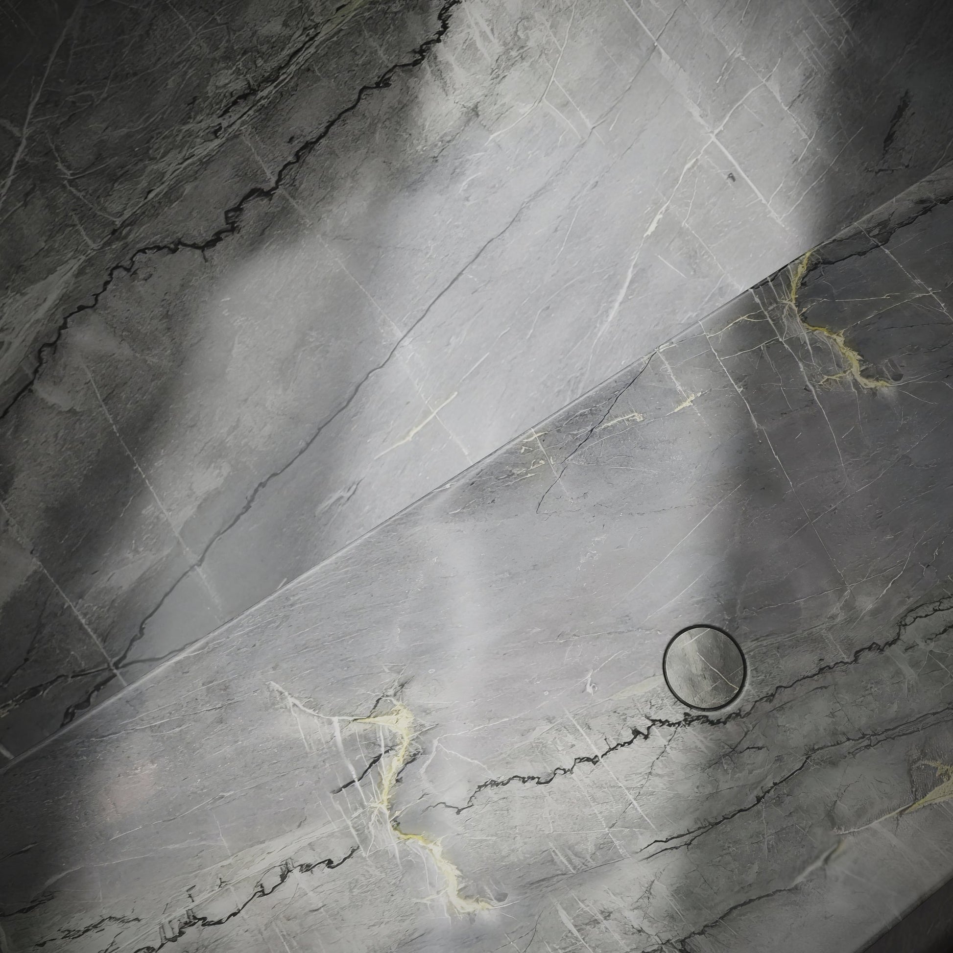 Levitare Amazon Blue Marble Ultra Thin Wall Mounted Basin 1200mm (Centre Waste)