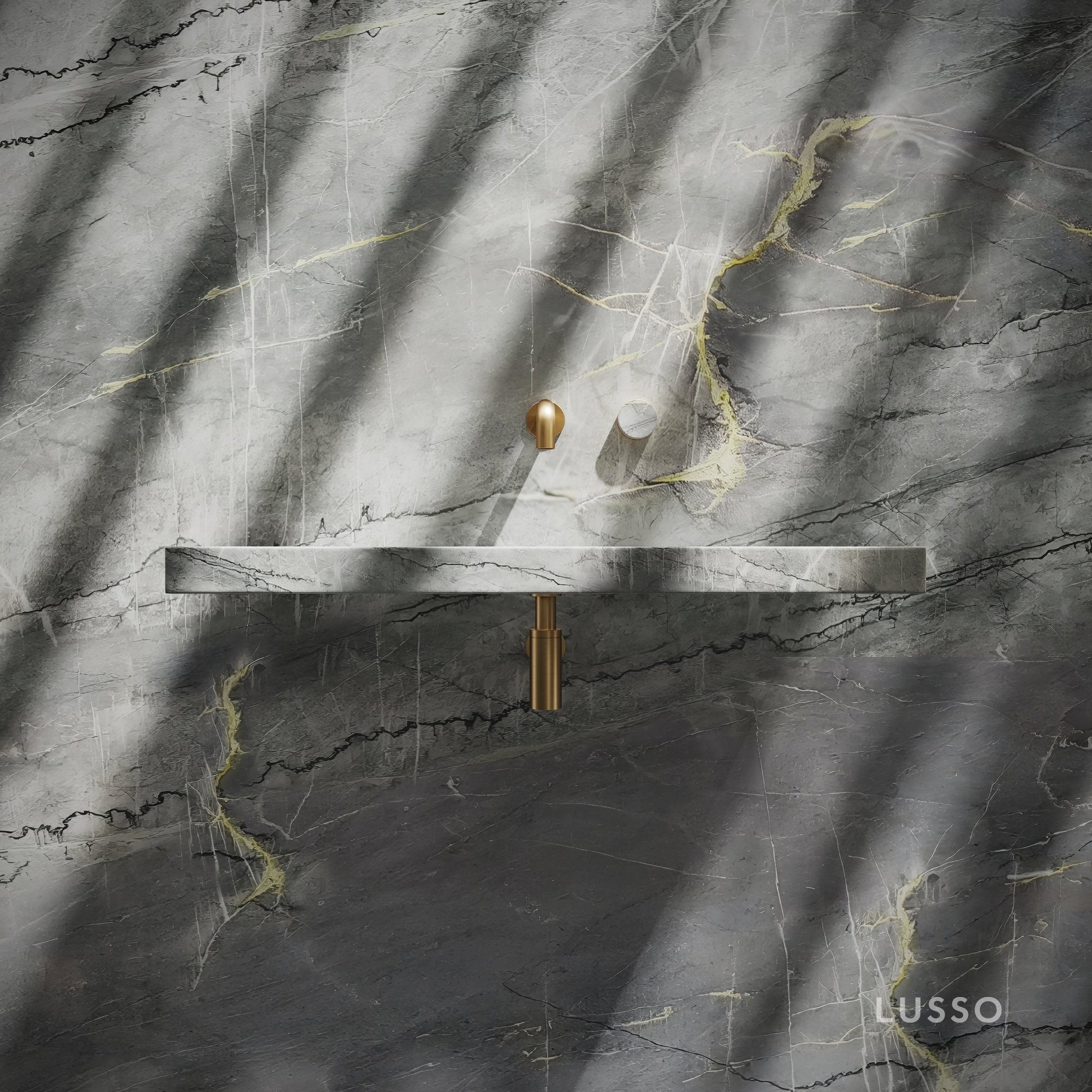 Levitare Amazon Blue Marble Ultra Thin Wall Mounted Basin 800mm