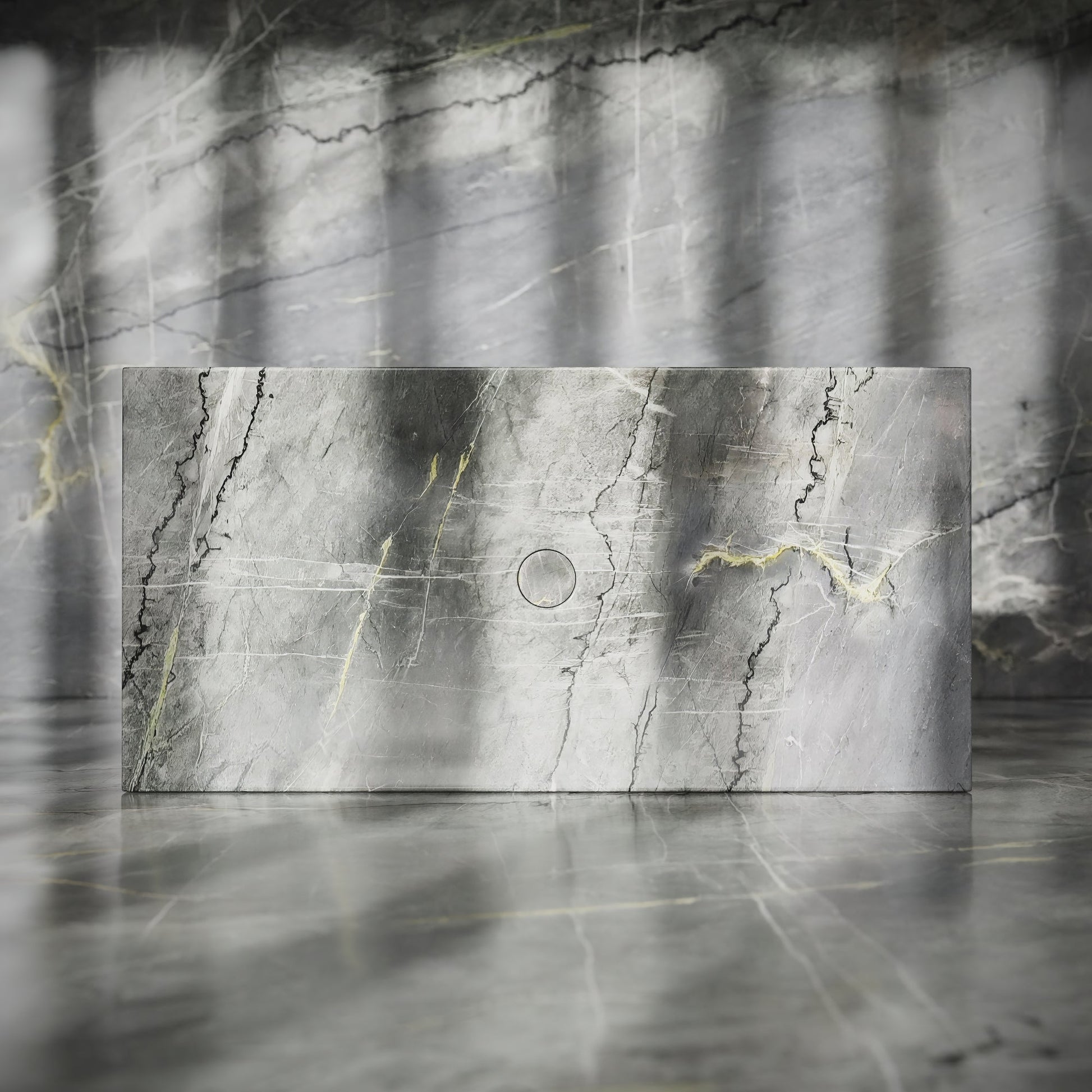 Levitare Amazon Blue Marble Ultra Thin Wall Mounted Basin 800mm