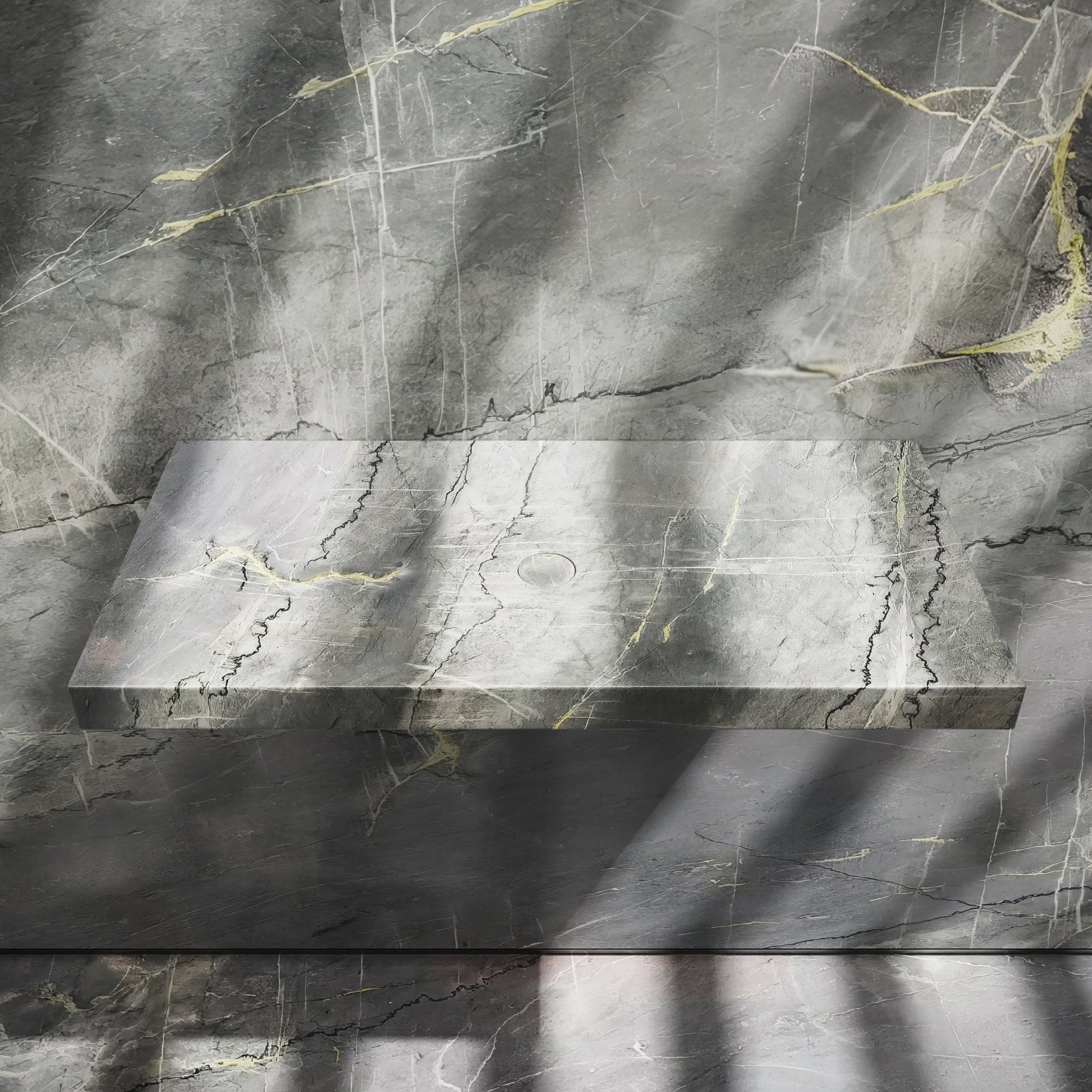 Levitare Amazon Blue Marble Ultra Thin Wall Mounted Basin 800mm