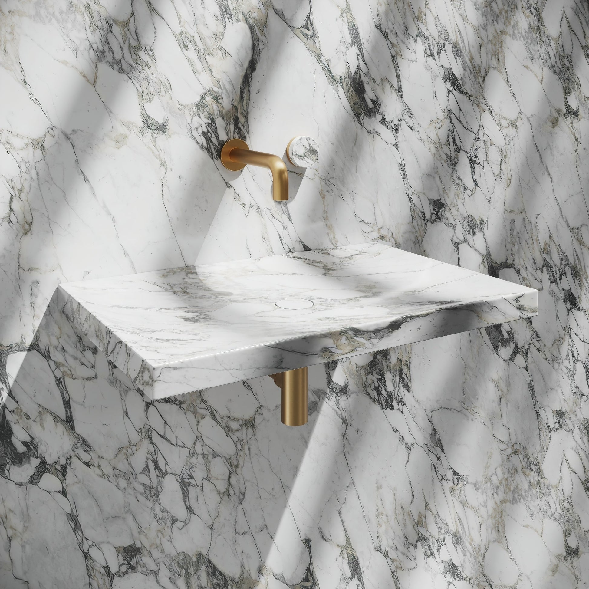 Levitare Arabescato Marble Ultra Thin Wall Hung Basin 600mm