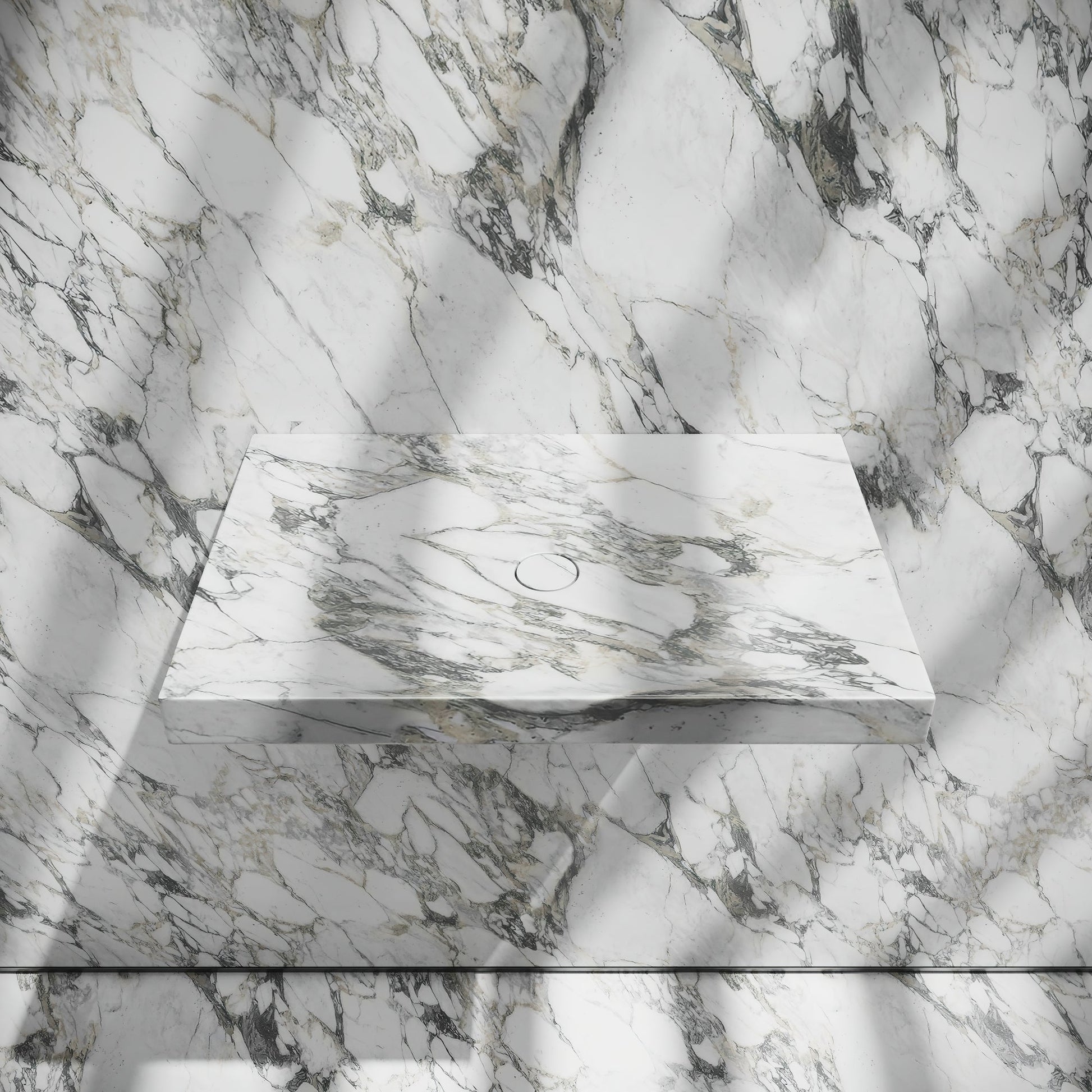 Levitare Arabescato Marble Ultra Thin Wall Hung Basin 600mm