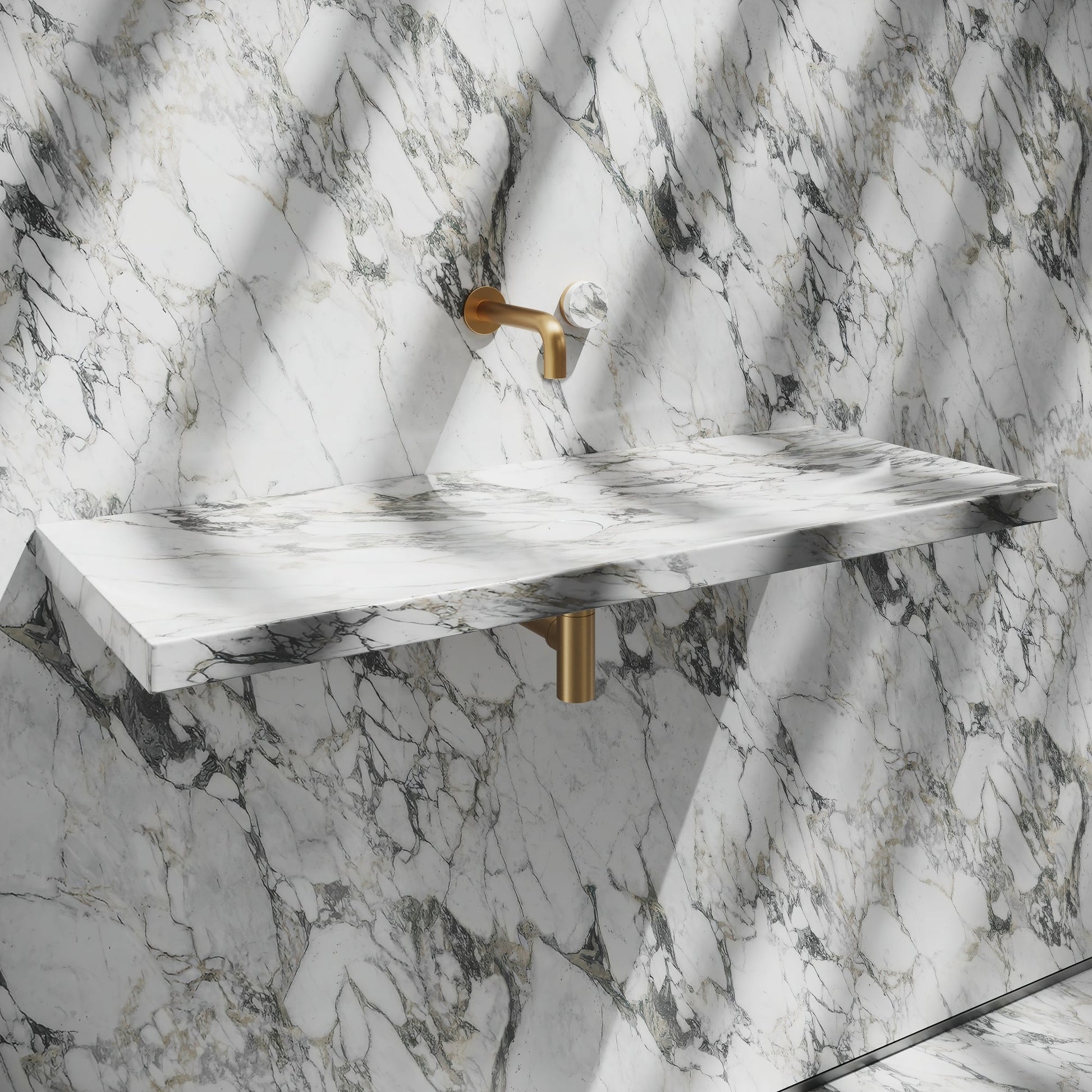 Levitare Arabescato Marble Ultra Thin Wall Mounted Basin 1000mm