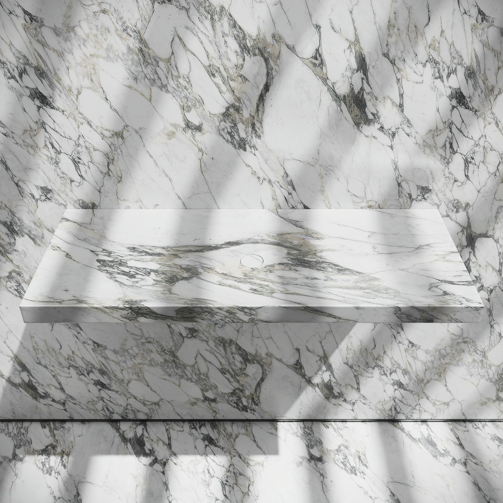 Levitare Arabescato Marble Ultra Thin Wall Mounted Basin 1000mm