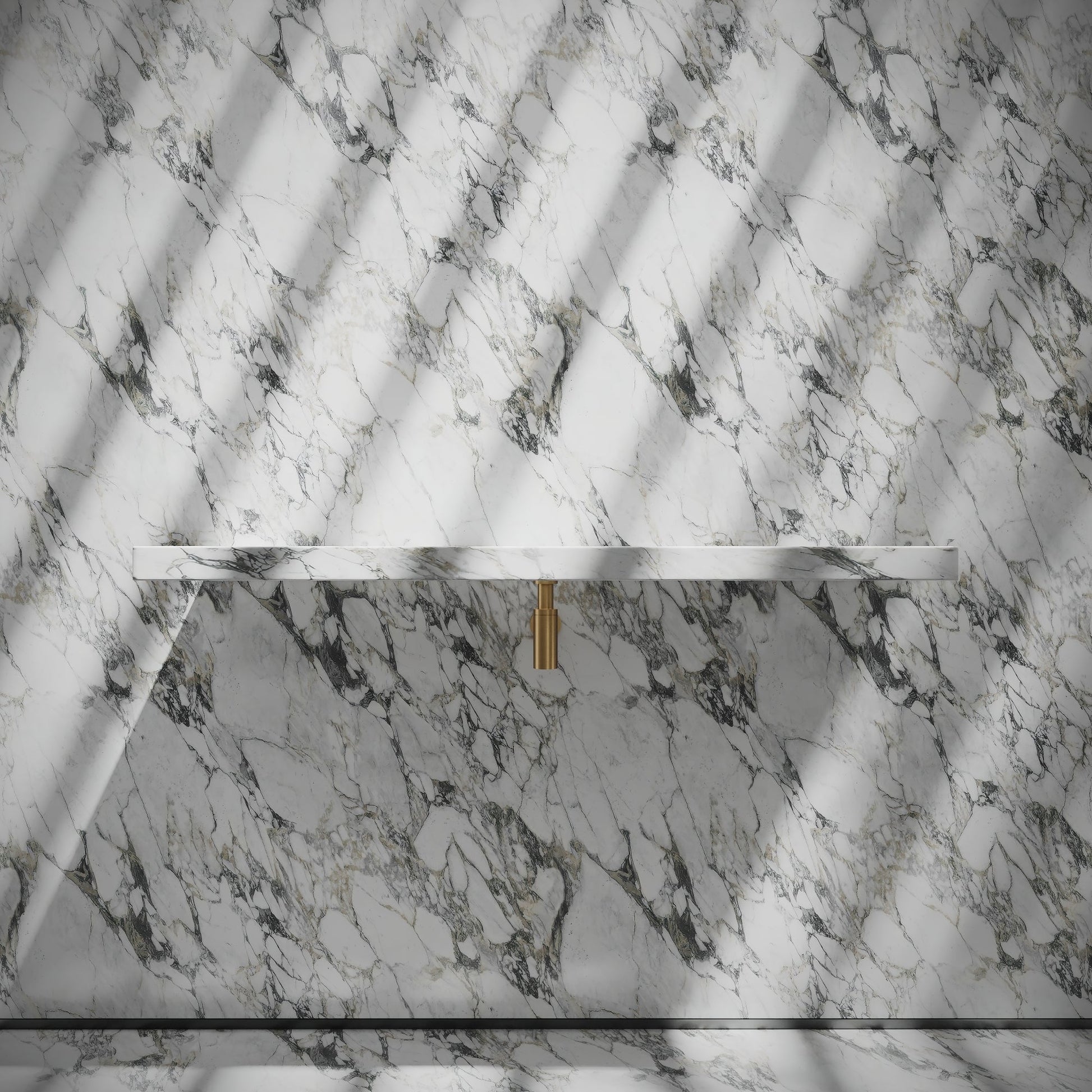 Levitare Arabescato Marble Ultra Thin Wall Mounted Basin 1200mm (Centre Waste)
