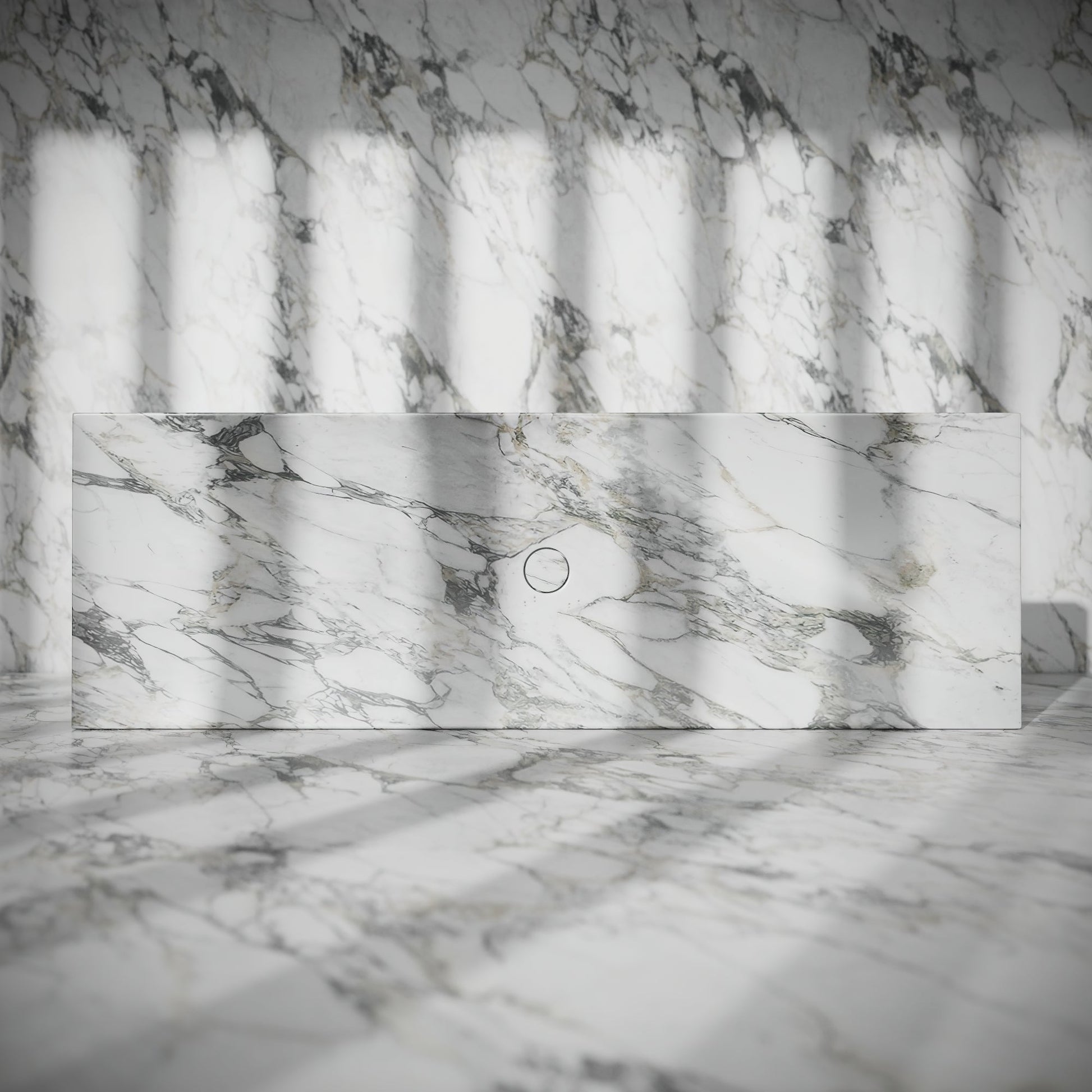 Levitare Arabescato Marble Ultra Thin Wall Mounted Basin 1200mm (Centre Waste)