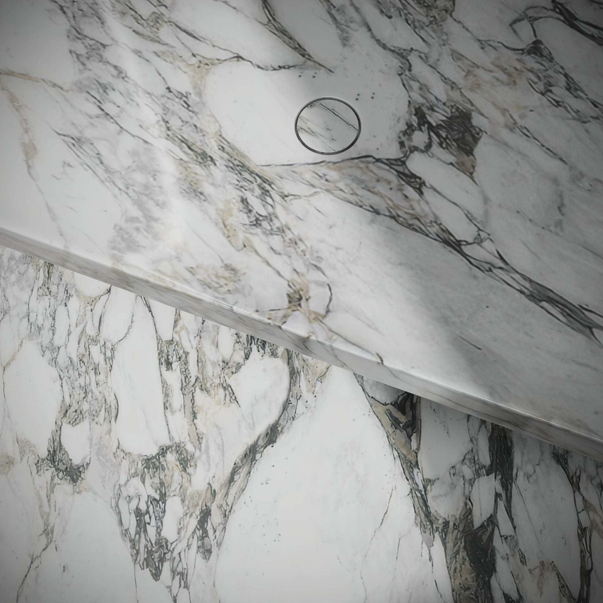 Levitare Arabescato Marble Ultra Thin Wall Mounted Basin 1200mm (Centre Waste)