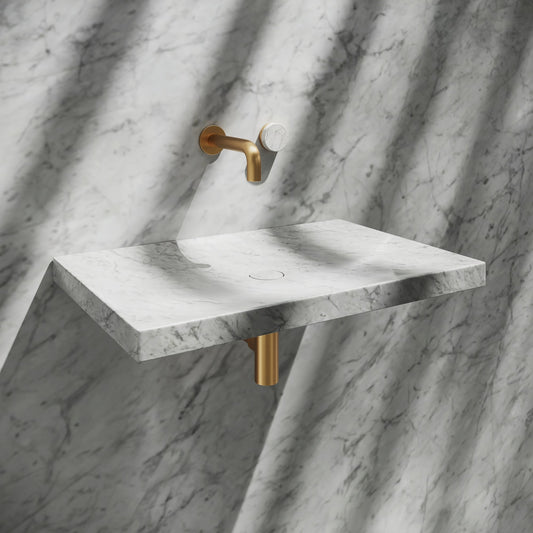 Levitare Carrara Marble Ultra Thin Wall Hung Basin 600mm
