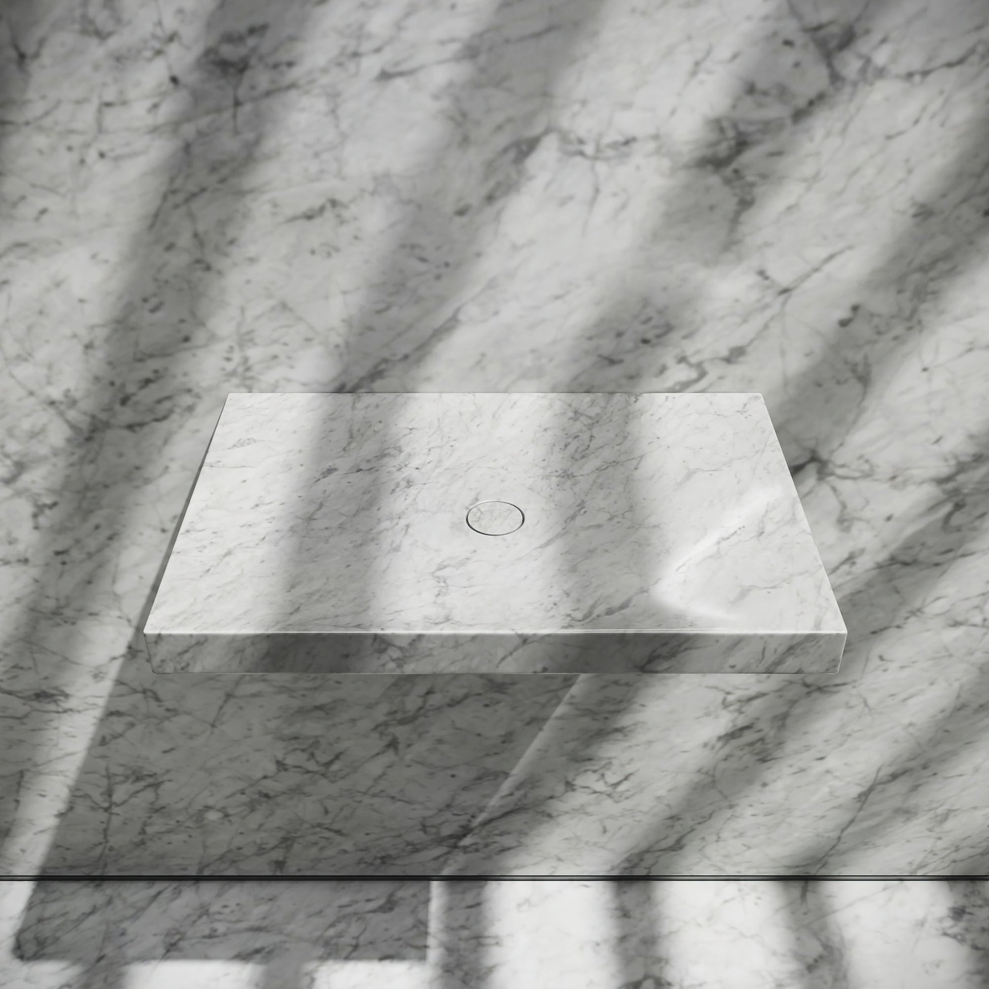 Levitare Carrara Marble Ultra Thin Wall Hung Basin 600mm