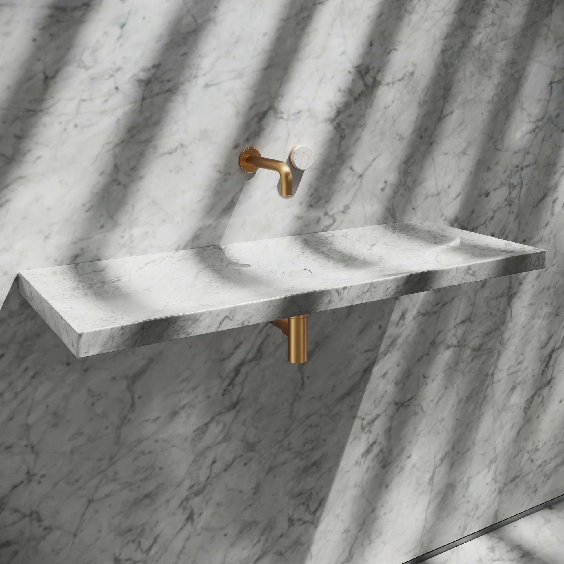 Levitare Carrara Marble Ultra Thin Wall Mounted Basin 1000mm