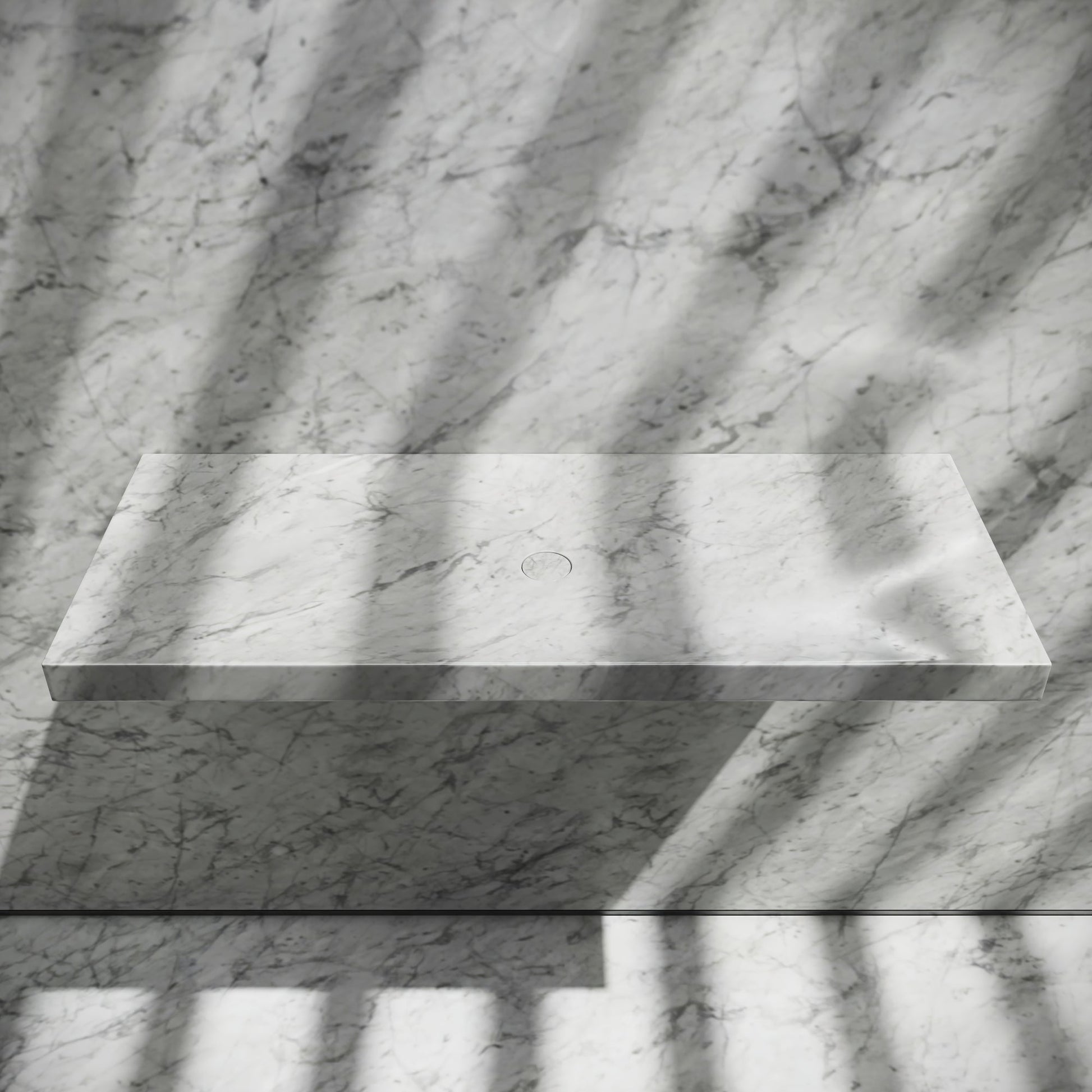 Levitare Carrara Marble Ultra Thin Wall Mounted Basin 1000mm