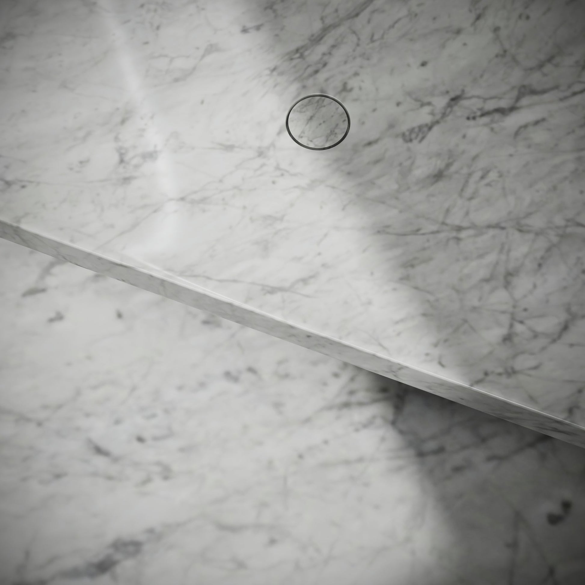 Levitare Carrara Marble Ultra Thin Wall Mounted Basin 1200mm (Centre Waste)