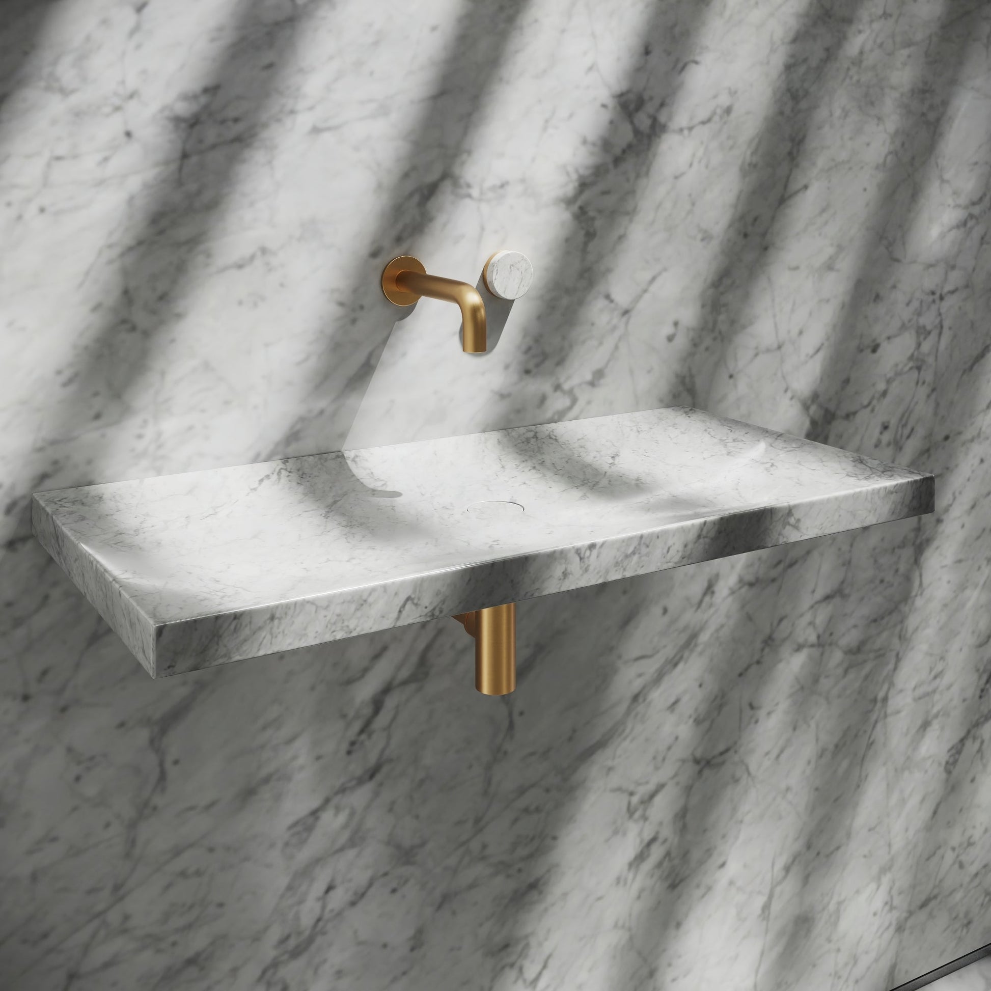 Levitare Carrara Marble Ultra Thin Wall Mounted Basin 800mm