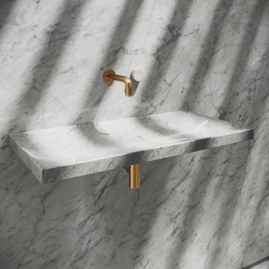 Levitare Carrara Marble Ultra Thin Wall Mounted Basin 800mm