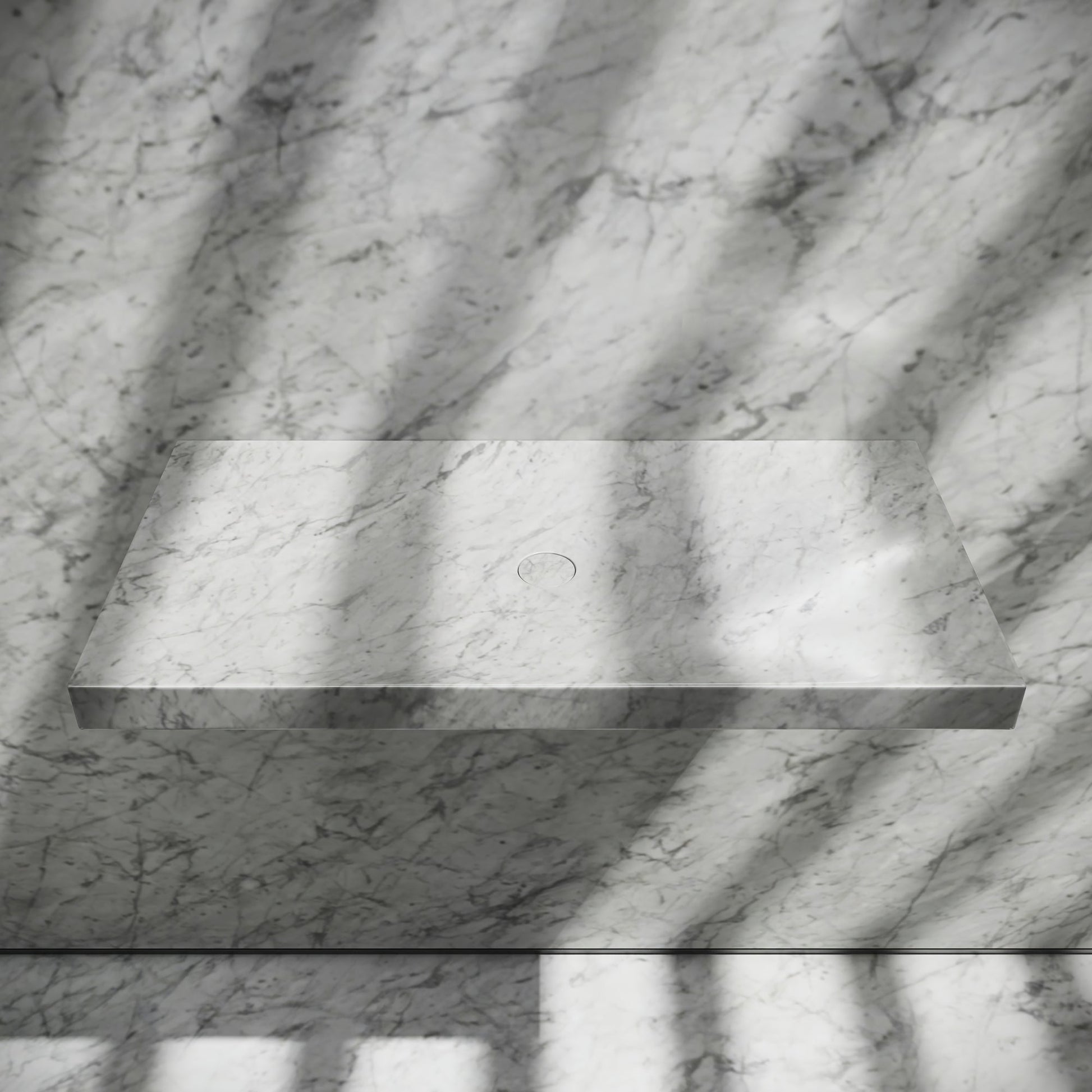 Levitare Carrara Marble Ultra Thin Wall Mounted Basin 800mm