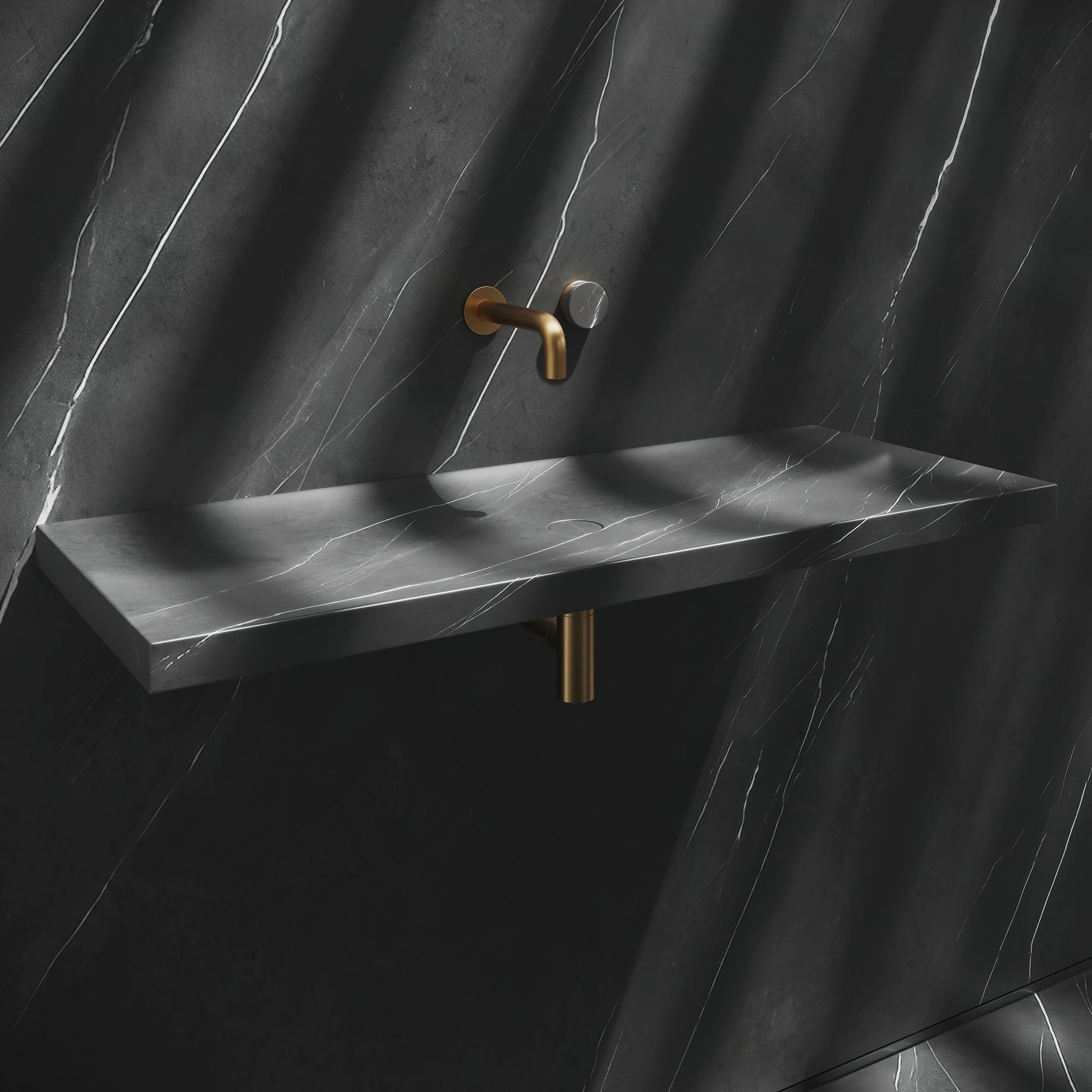 Levitare Grey Pietra Marble Ultra Thin Wall Mounted Basin 1000mm