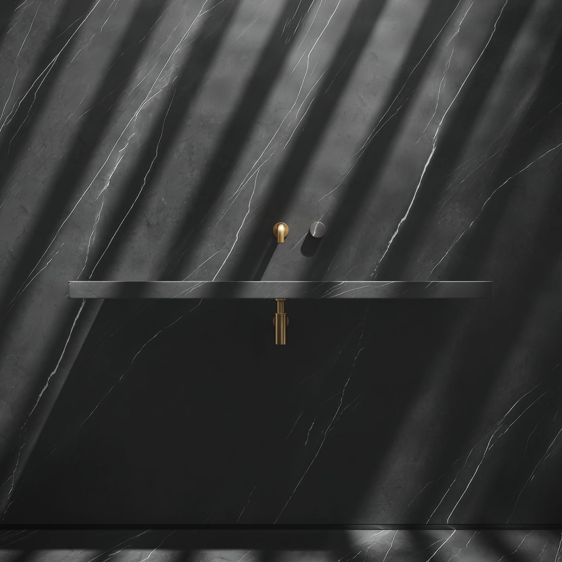 Levitare Grey Pietra Marble Ultra Thin Wall Mounted Basin 1200mm (Centre Waste)