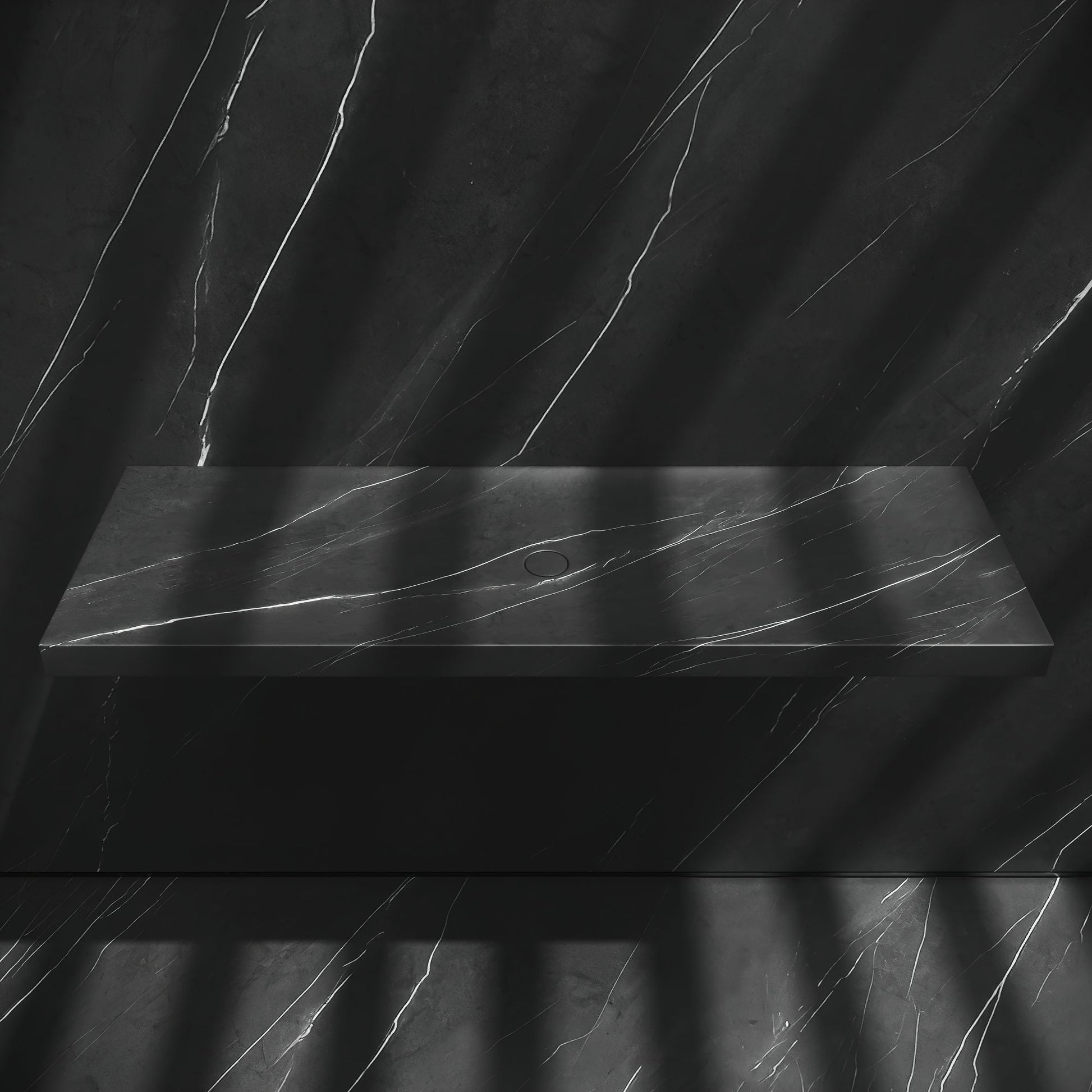 Levitare Grey Pietra Marble Ultra Thin Wall Mounted Basin 1200mm (Centre Waste)