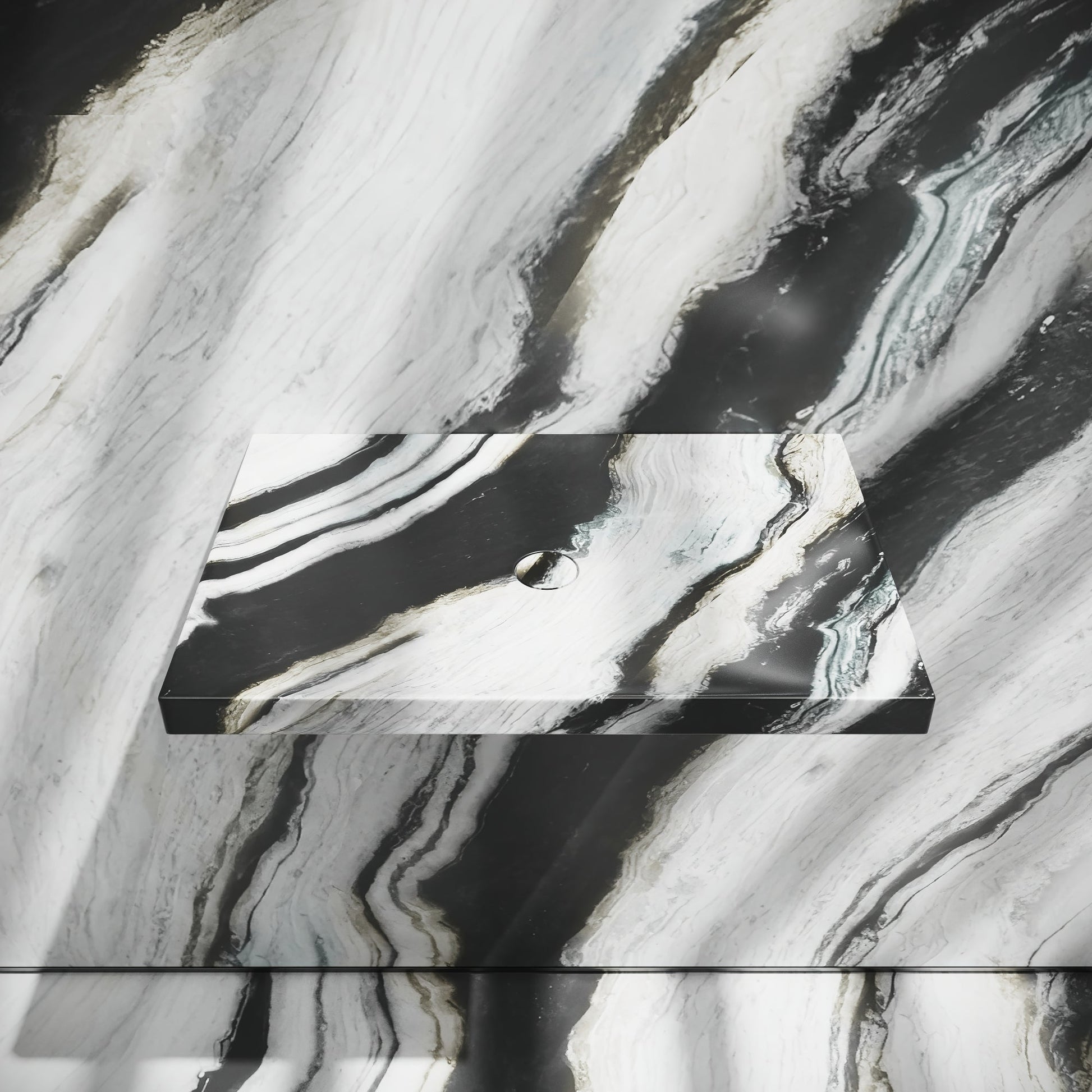 Levitare Panda Marble Ultra Thin Wall Hung Basin 600mm