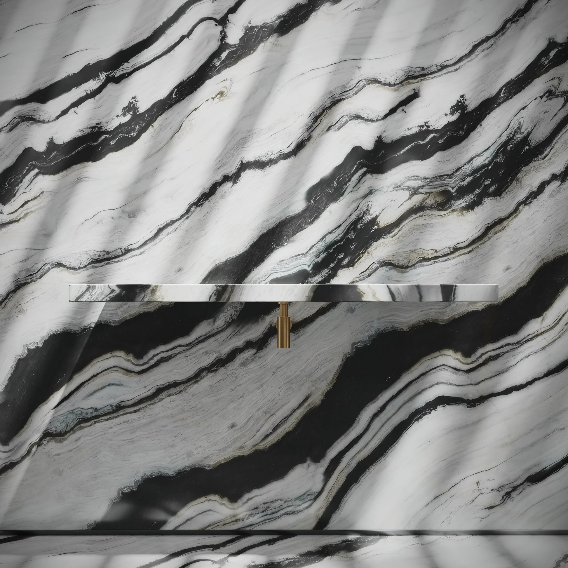 Levitare Panda Marble Ultra Thin Wall Mounted Basin 1200mm (Centre Waste)