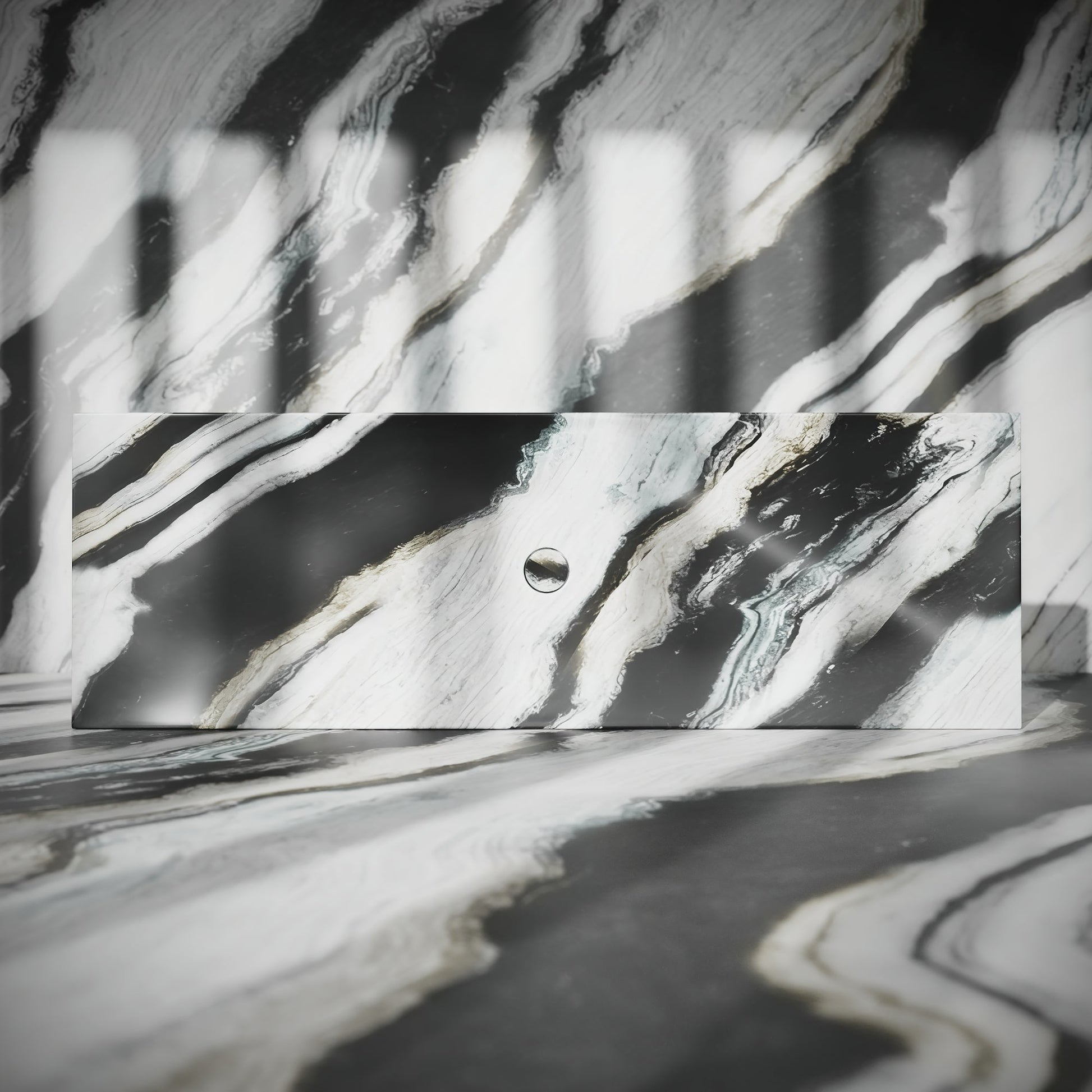 Levitare Panda Marble Ultra Thin Wall Mounted Basin 1200mm (Centre Waste)